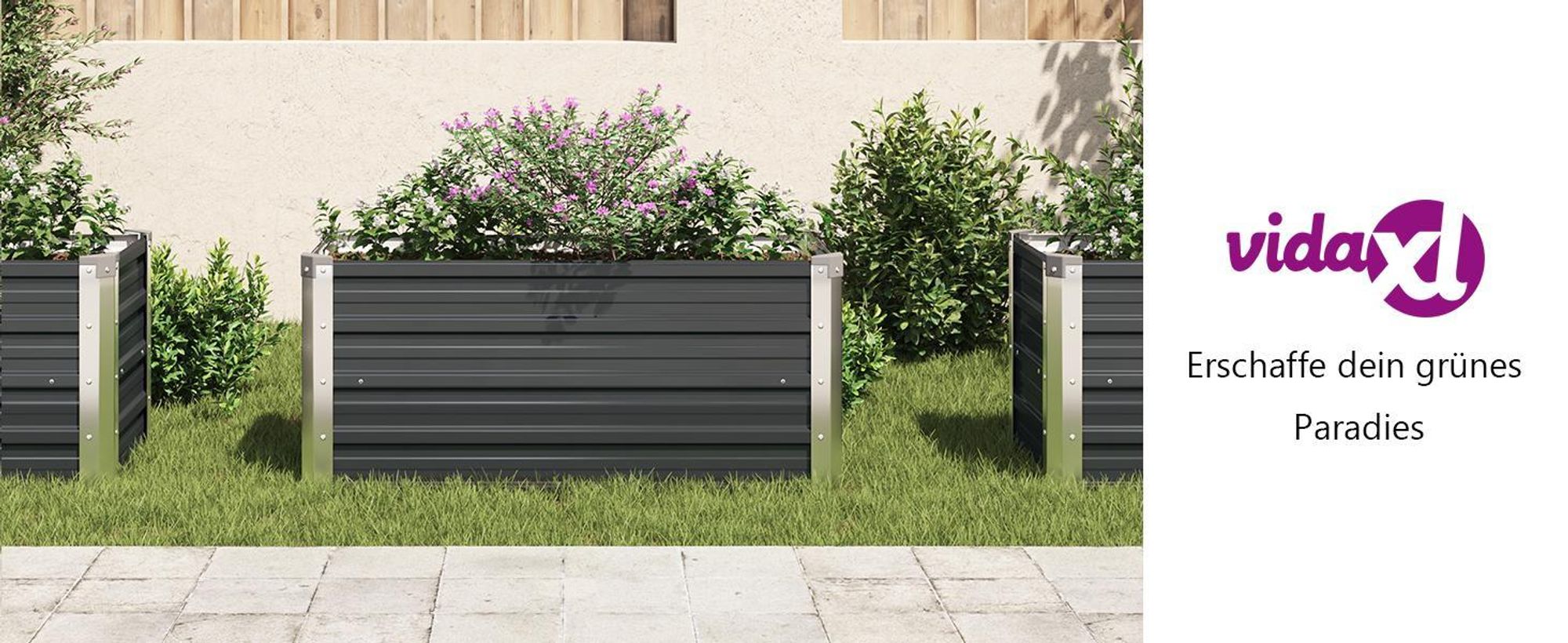 vidaXL Garten-Hochbeet Anthrazit 100 x 40 x 45 cm Verzinkter Stahl