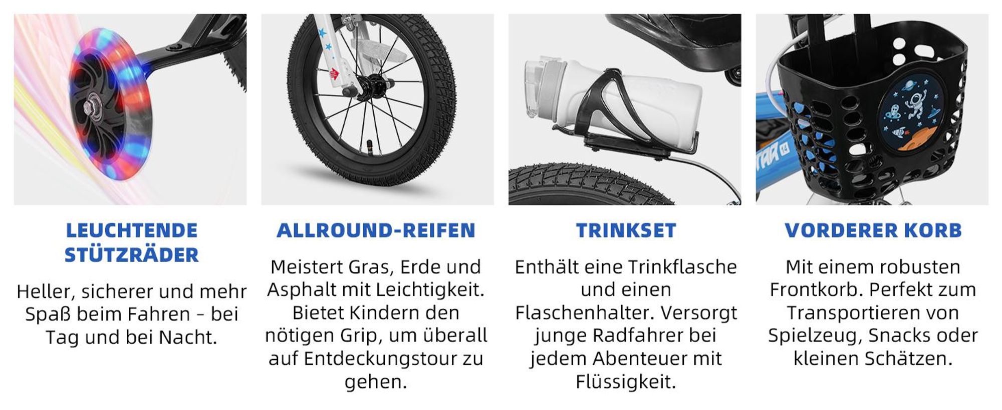 JOYSTAR Pluto 20 Zoll Kinderfahrrad mit beleuchteten Stützrädern, Korb, Flaschenhalter, Kinderfahrrad für Jungen und Mädchen 3-12 Jahre, Rosa