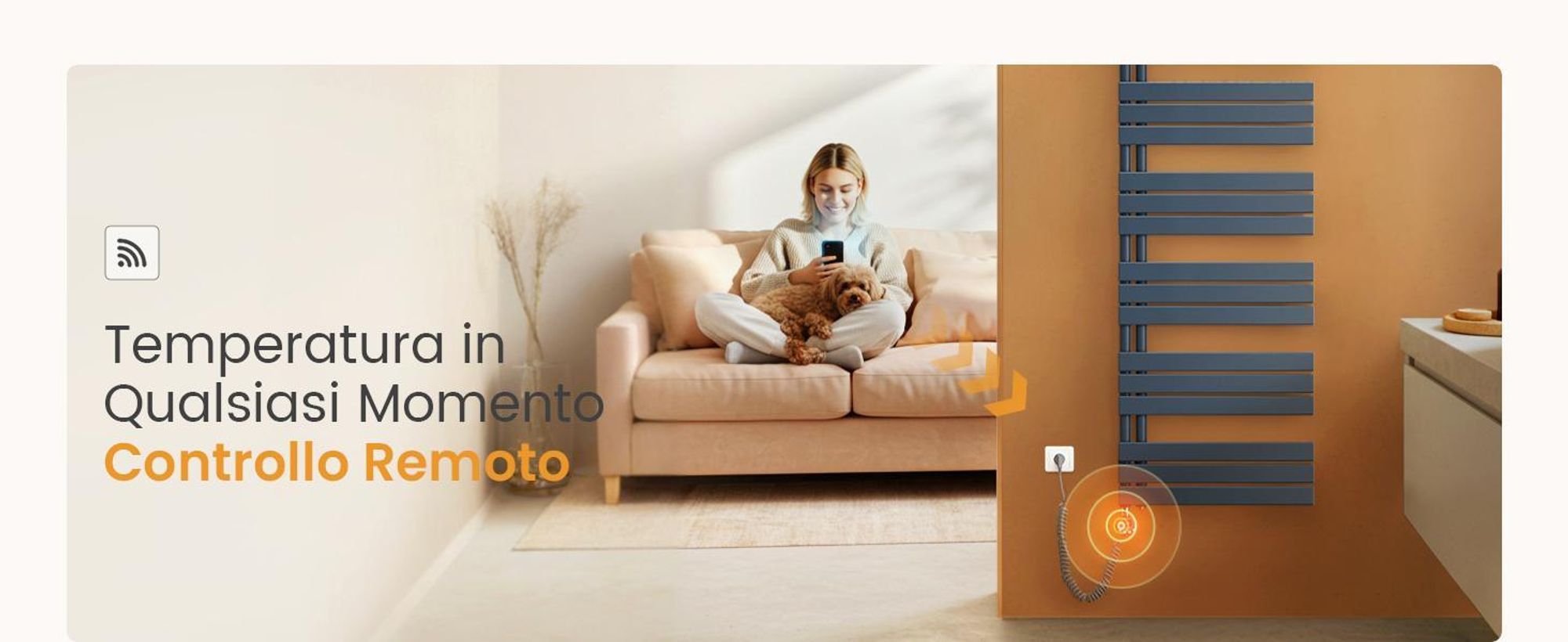 EMKE Radiatore da bagno elettrico con controllo tramite app Wi-Fi Termostato Scaldasalviette 1320 x 500 mm Antracite Portasciugamani 800 W Asciugamani