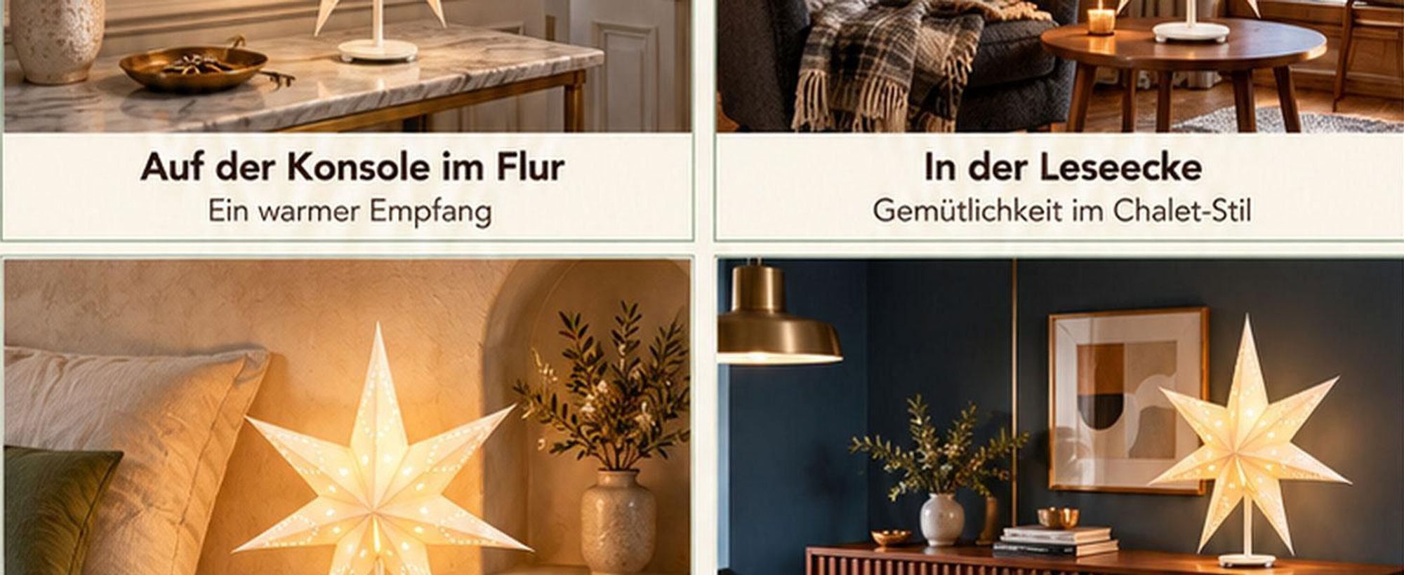 SALCAR 3D LED-Papierstern, 55 cm, Weihnachtsstern als Tischlampe, beleuchteter Stern für Fensterbank und Weihnachtsdekoration