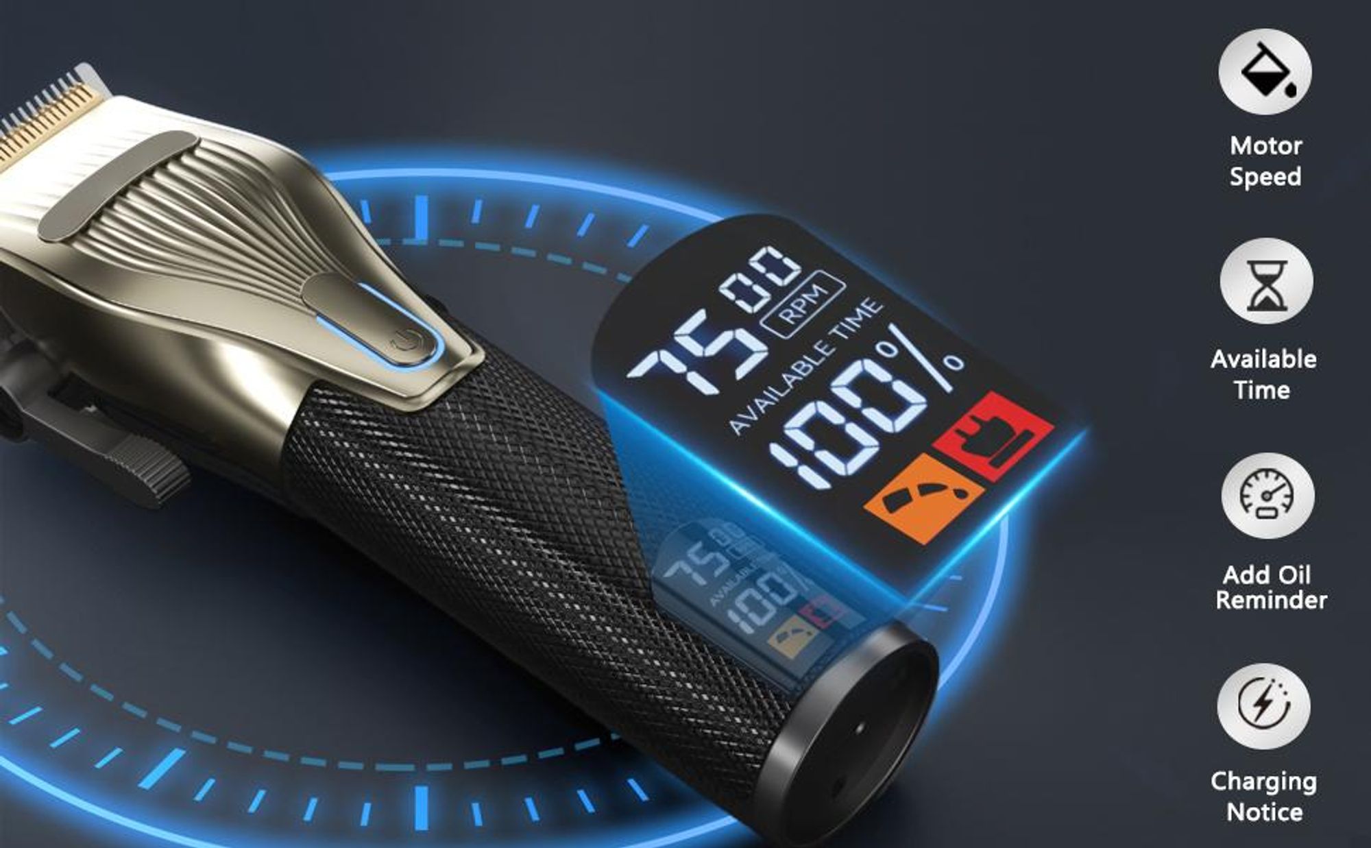 Profi Haarschneidemaschine Set 2 in 1, 270Min Laufzeit, LED Display, Keramik Klinge, USB-C, 12 Aufsätze, 4 Gänge, Haarschneider & Bartschneider Herren