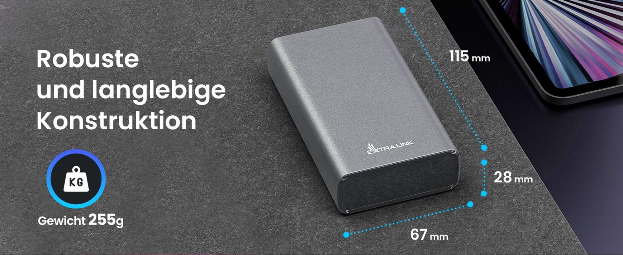 Extralink Powerbank 20000mAh 45W PD Schnellladung