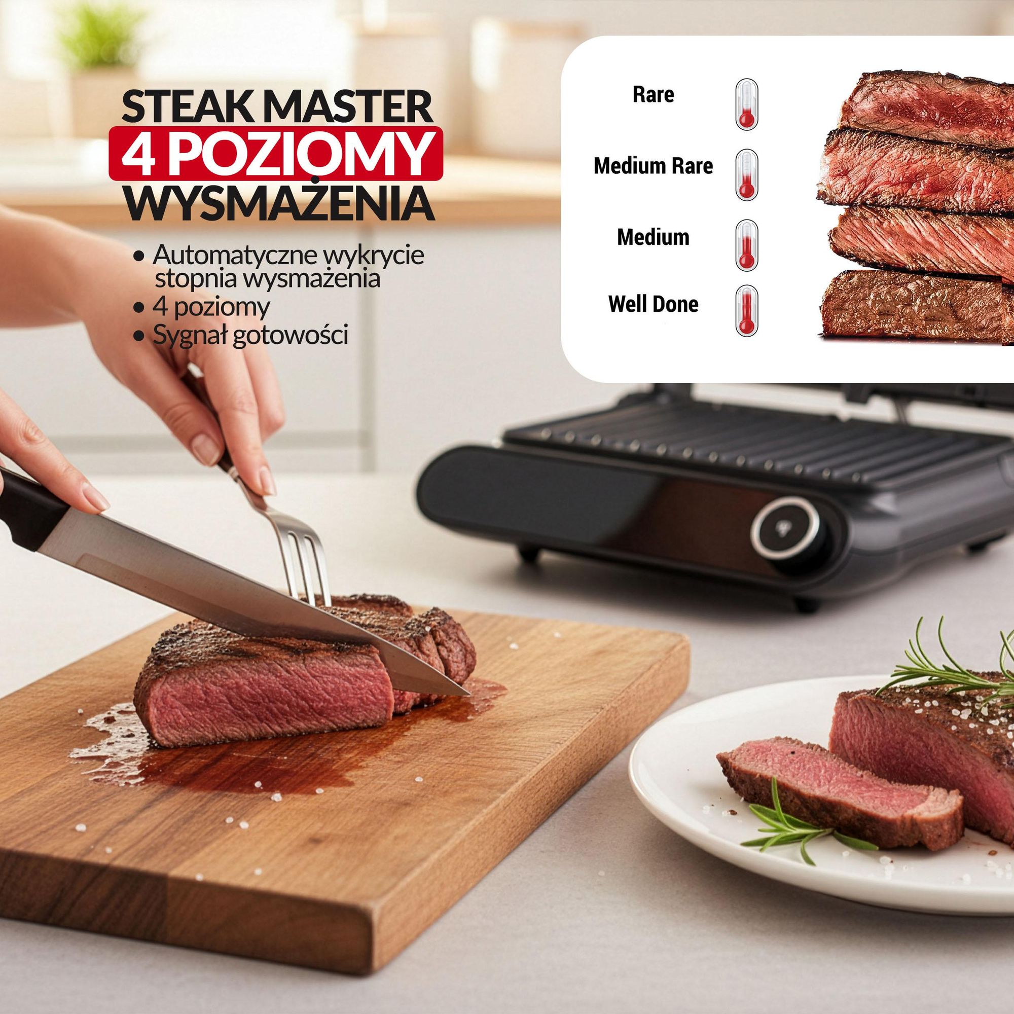 Grill elektryczny LEHMANN ROTTI, opiekacz do Panini, tostów, steków 2200W + programator czasu i temperatury 90 - 230℃, rozkładany, Lehmann LHOEG-2229