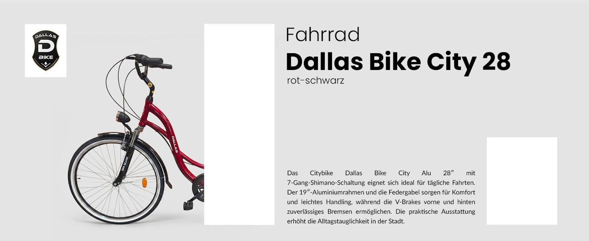 Dallas Bike Fahrrad 28 Zoll - mit Federgabel - Shimano 7-Gang - Aluminium Rahmen L 19" - Rot