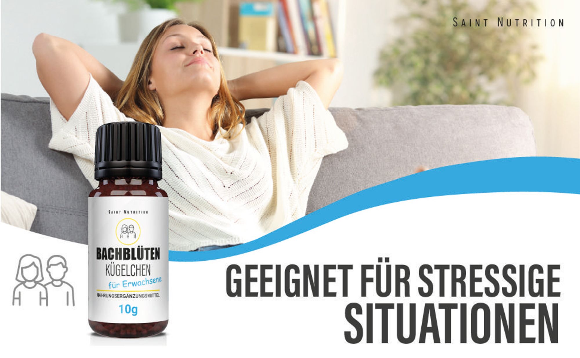 Saint Nutrition® Bachblüten Kügelchen | unterstützt gegen innere Unruhe & Stress – in stressigen Momenten – Stress & Überforderung