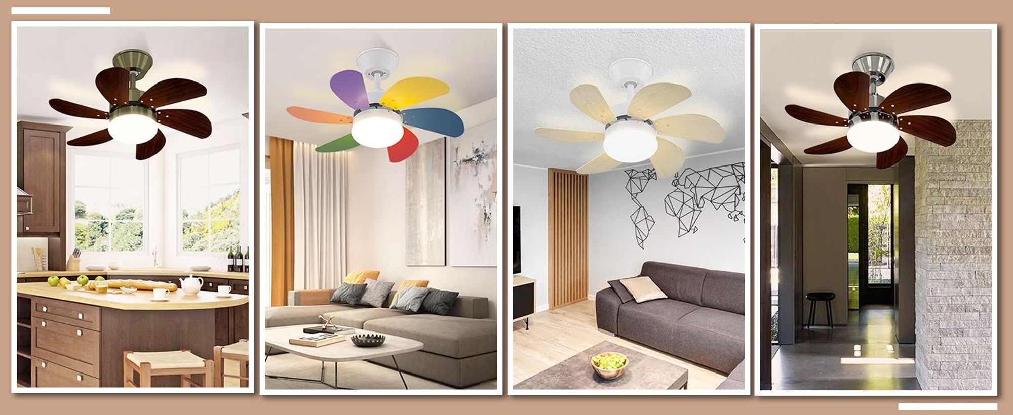 ZMH Deckenventilator Mit Beleuchtung Fernbedienung Leise Deckenlampe Ø75cm 6 Flügeln Ventilator mit Einzelleuchte Deckenleuchte Fan LED-Lichtquelle