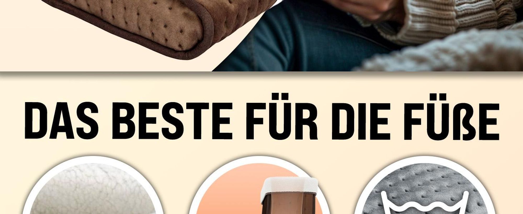 MONZANA® elektrischer Fußwärmer 6 Heizstufen 90min Timer Größe 47 Fußheizung Wärmeschuh Überhitzungsschutz waschbar braun