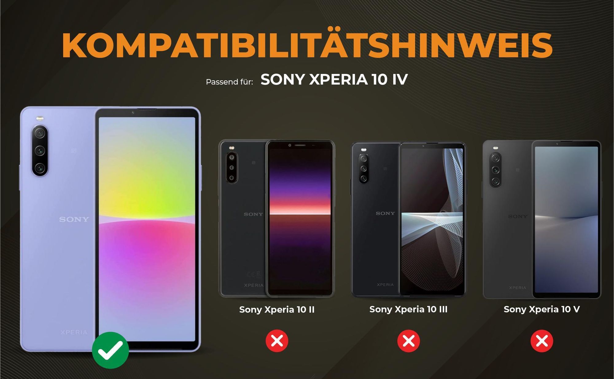 Kompatibilitätshinweise Hülle für Sony Xperia 10 IV