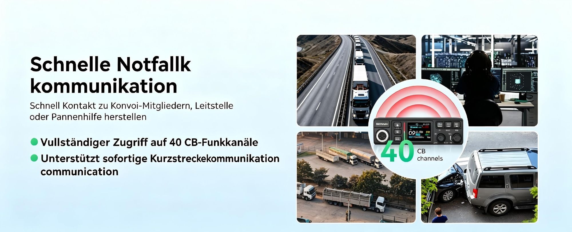 Retevis MB63B CB Funkgerät mit Antenne, AM/FM CB-Funkgeräte, LCD-Farbdisplay, NRC Rauschunterdrückung, CTCSS/DCS, VOX, 80 Kanäle, EMG CH9/19