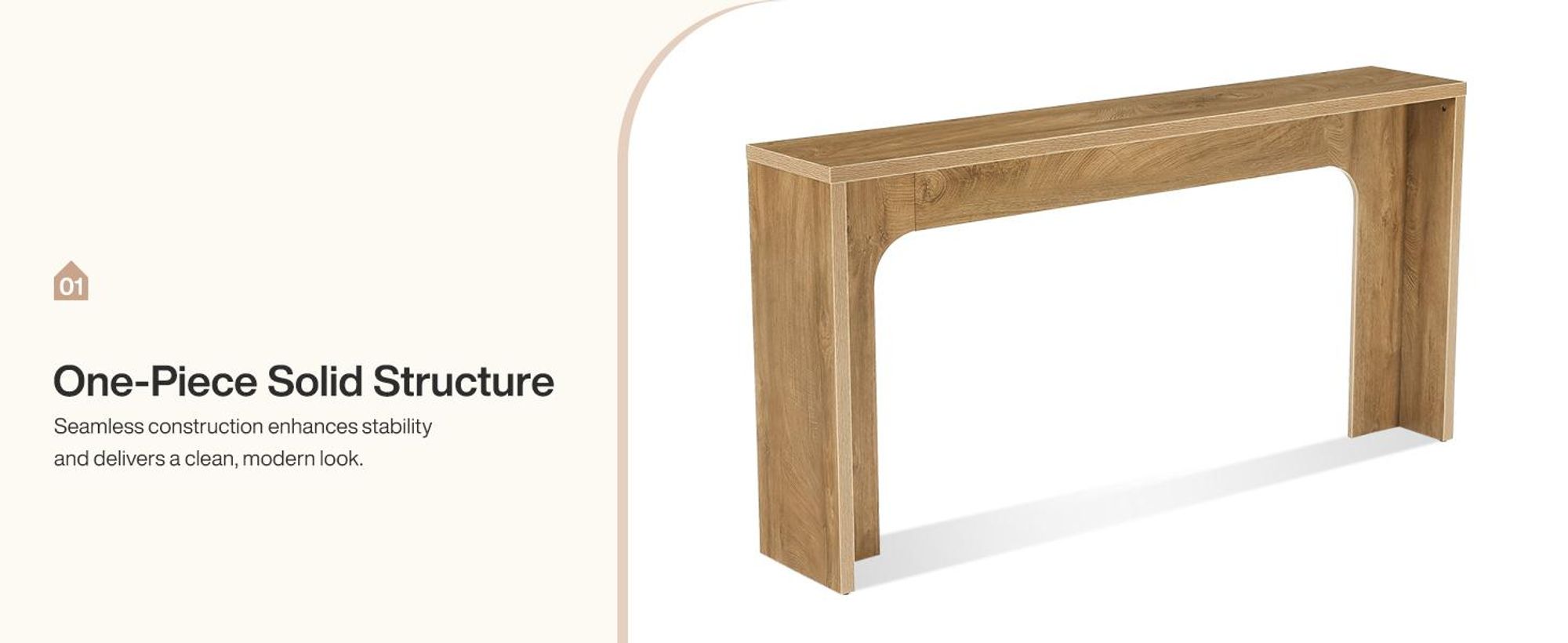 Tribesigns 160 cm schmaler Konsolentisch, moderner minimalistischer Holz-Flurtisch mit stabiler Basis, langer Konsolentisch hinter dem Sofa