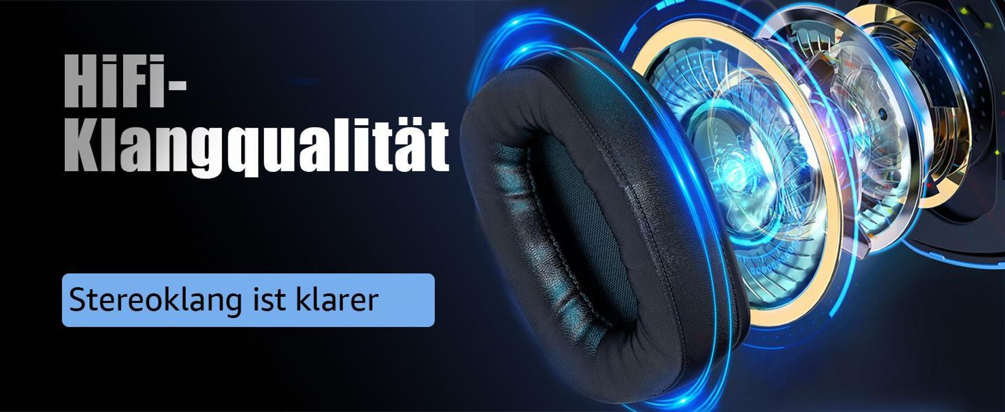 Retekess TA004 Silent Disco Kabelloser Kopfhörer, für Fernseher, 3 Kanäle, HiFi-Stereo-Audio, 200 m, Lautstärkeregler, für Sportfan, Senioren, Gamer