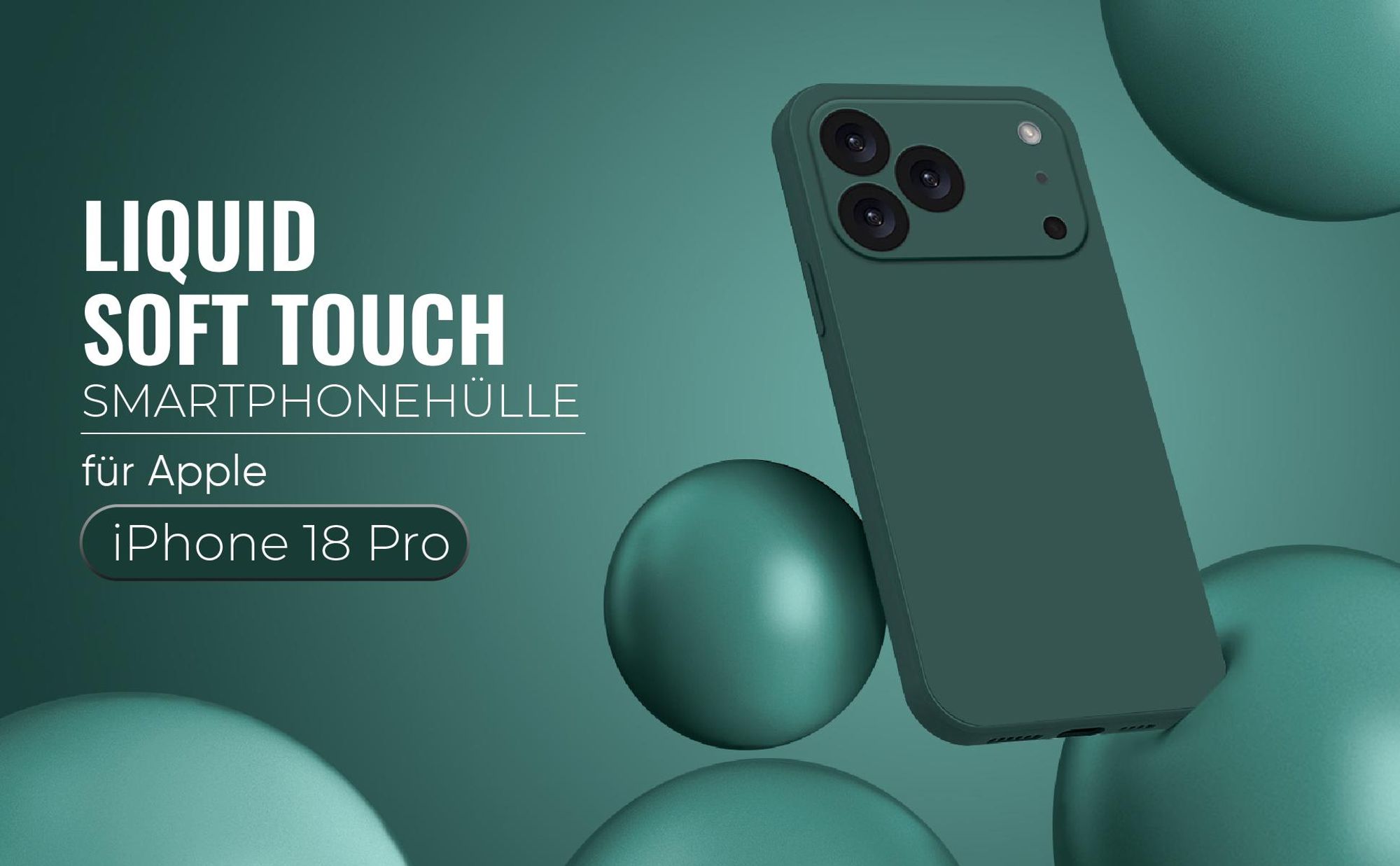 Liquid Soft Touch Smartphone Hülle in Grün für Apple iPhone 18 Pro
