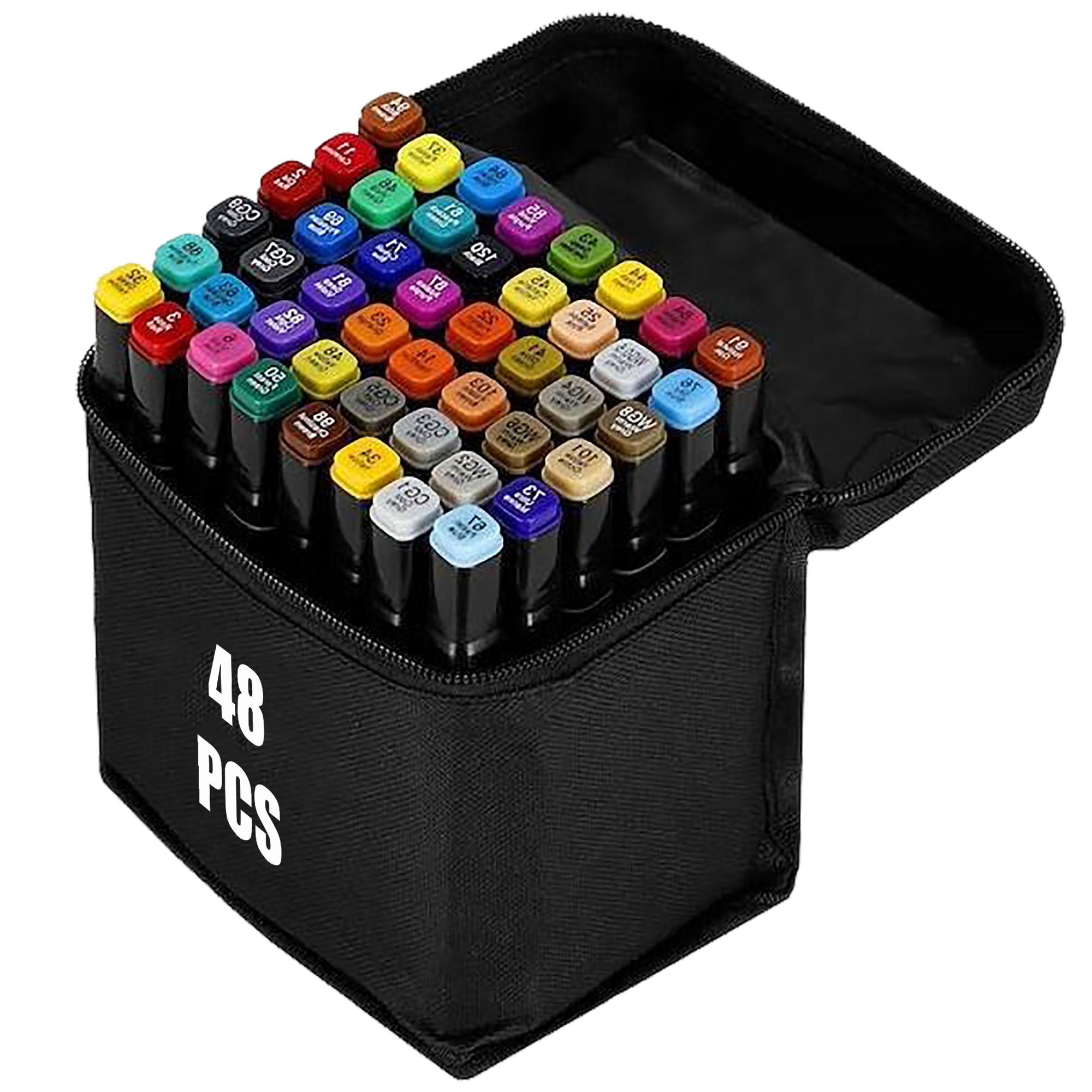 48 farbige Graffiti-Skizzenstifte, fettige Markfarben, Markerstifte Doppelseitiges Marker-Set, Alkoholmarker