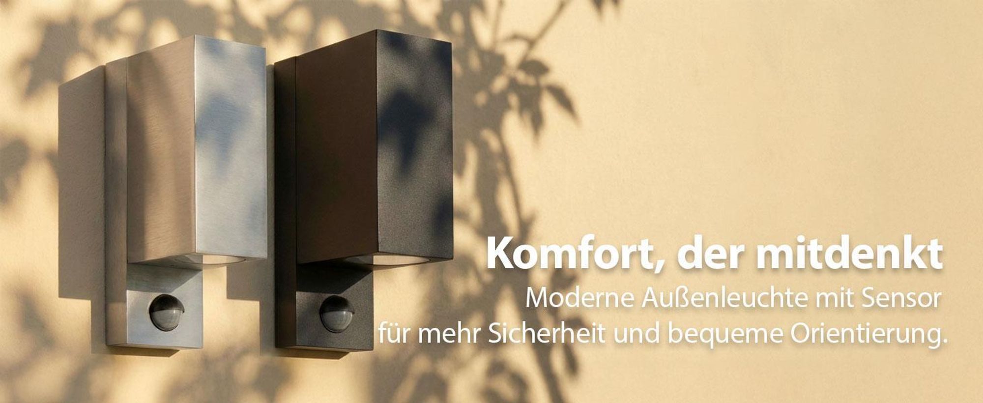 Maxkomfort Außenwandleuchte IP44 Schwarz 1268E1-SN Up&Down mit Bewegungsmelder