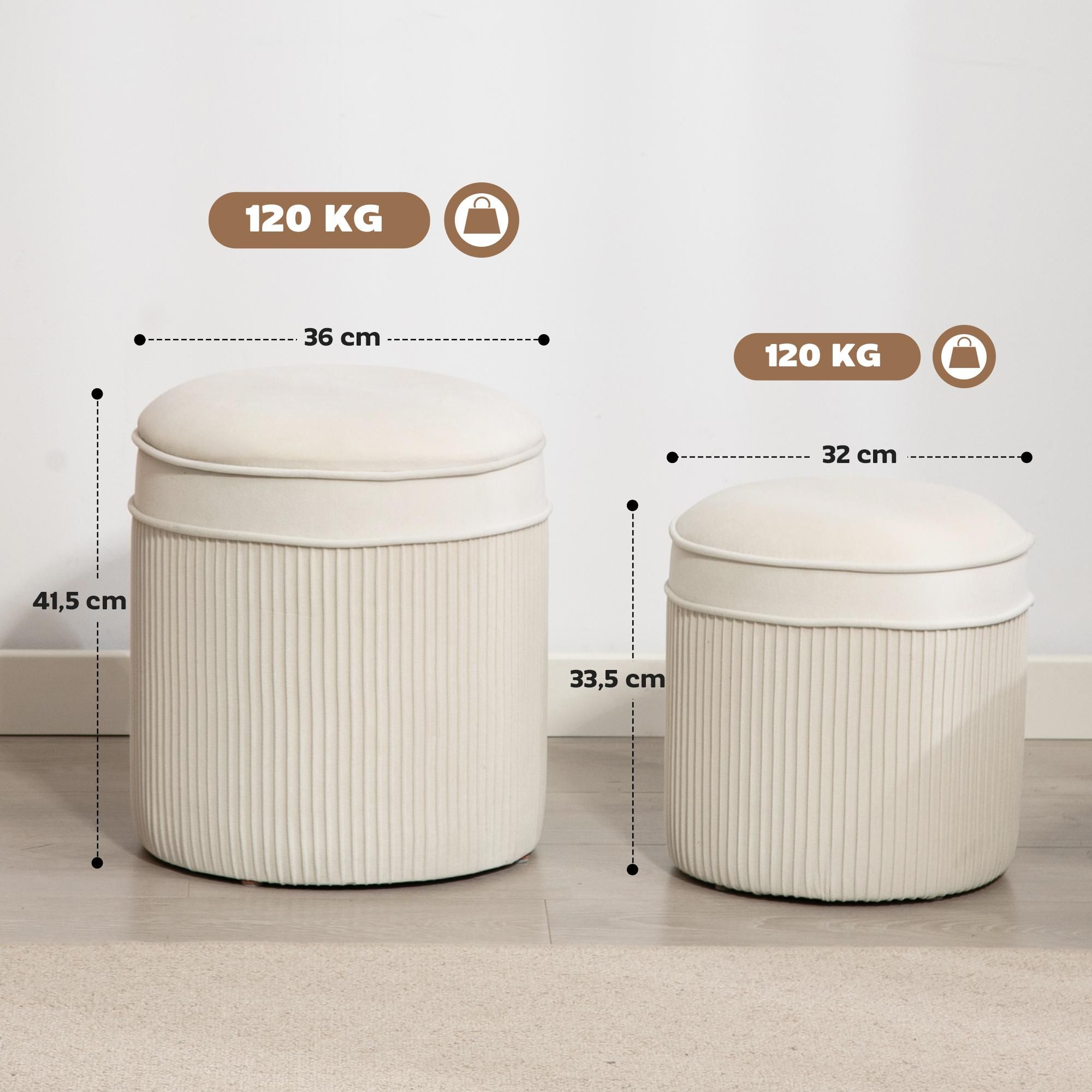 Set Ottomane Fußhocker