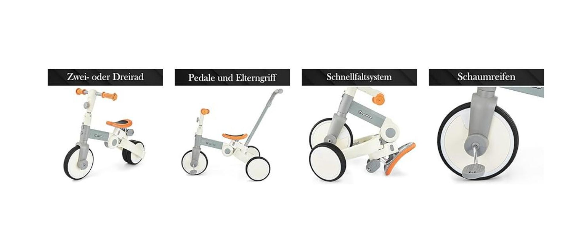 Tobi Rocket 5-in-1 Kinderfahrrad – Verstellbare Schiebestange