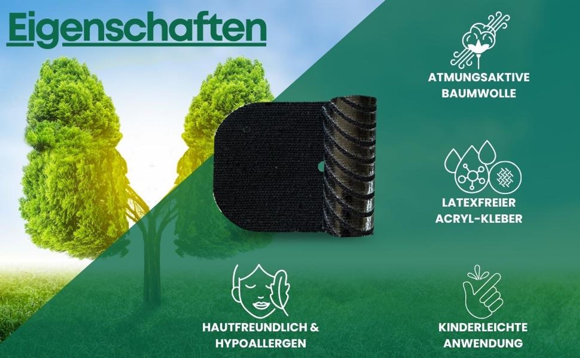 LisaCare Pflaster - Mouth Tape - Mundaufkleber für Nasenatmung - Schwarz - 30 Stück - Schlaf Tape - Schlafpflaster - Mund-Pflaster