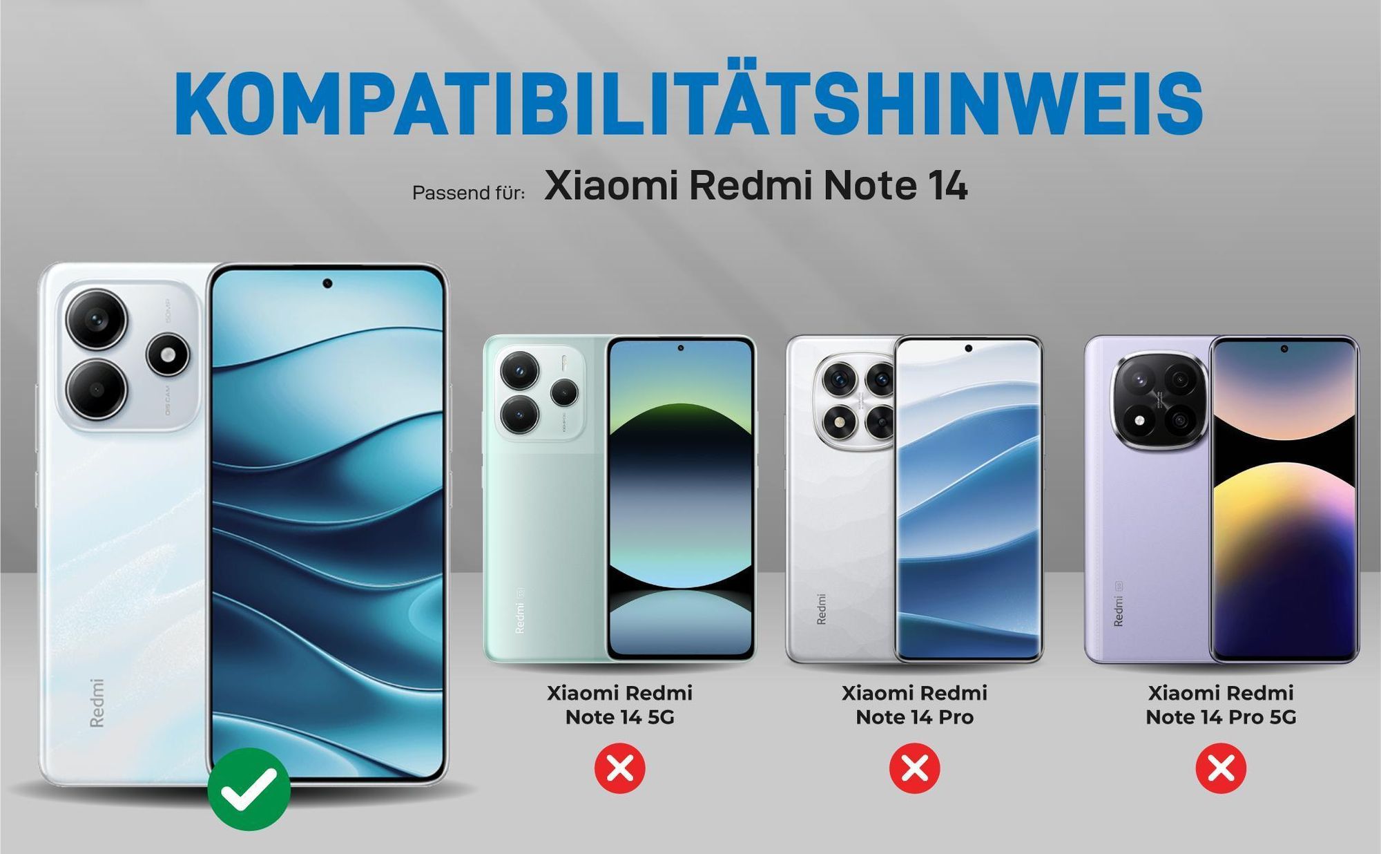 Kompatibilitätshinweise Hülle für Xiaomi Redmi Note 14