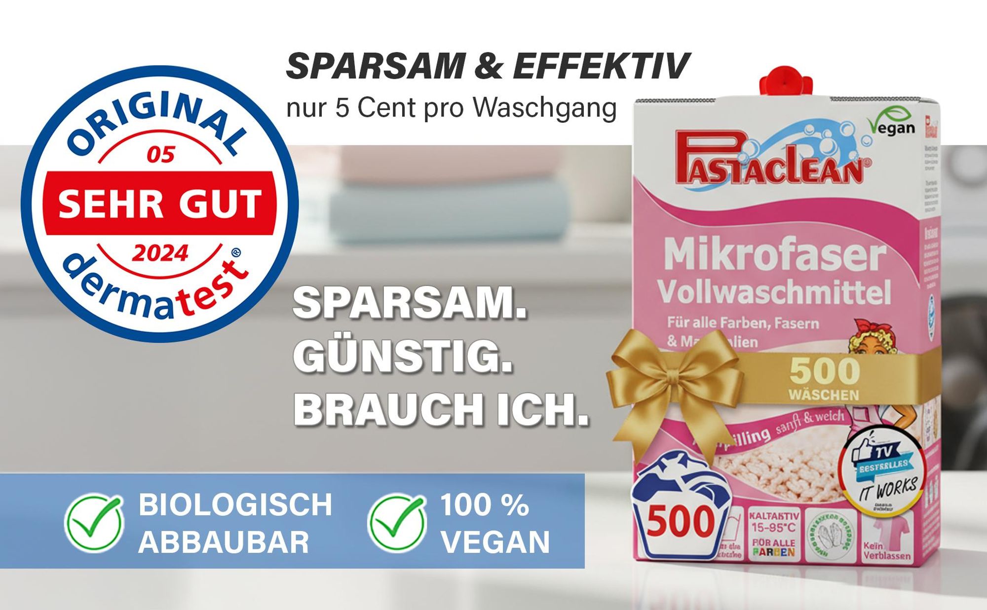Pastaclean Mikrofaser Waschmittel Antipilling, 5Liter (500WL)
