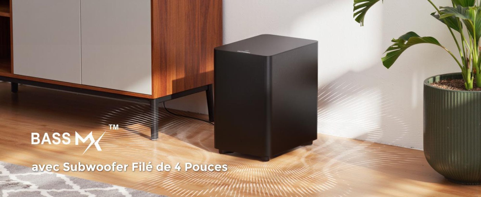 Barre de son ULTIMEA 7.1 canaux Dolby Atmos avec caisson de basses pour téléviseur, système de son surround pour home cinéma,via application, 4 enceintes surround