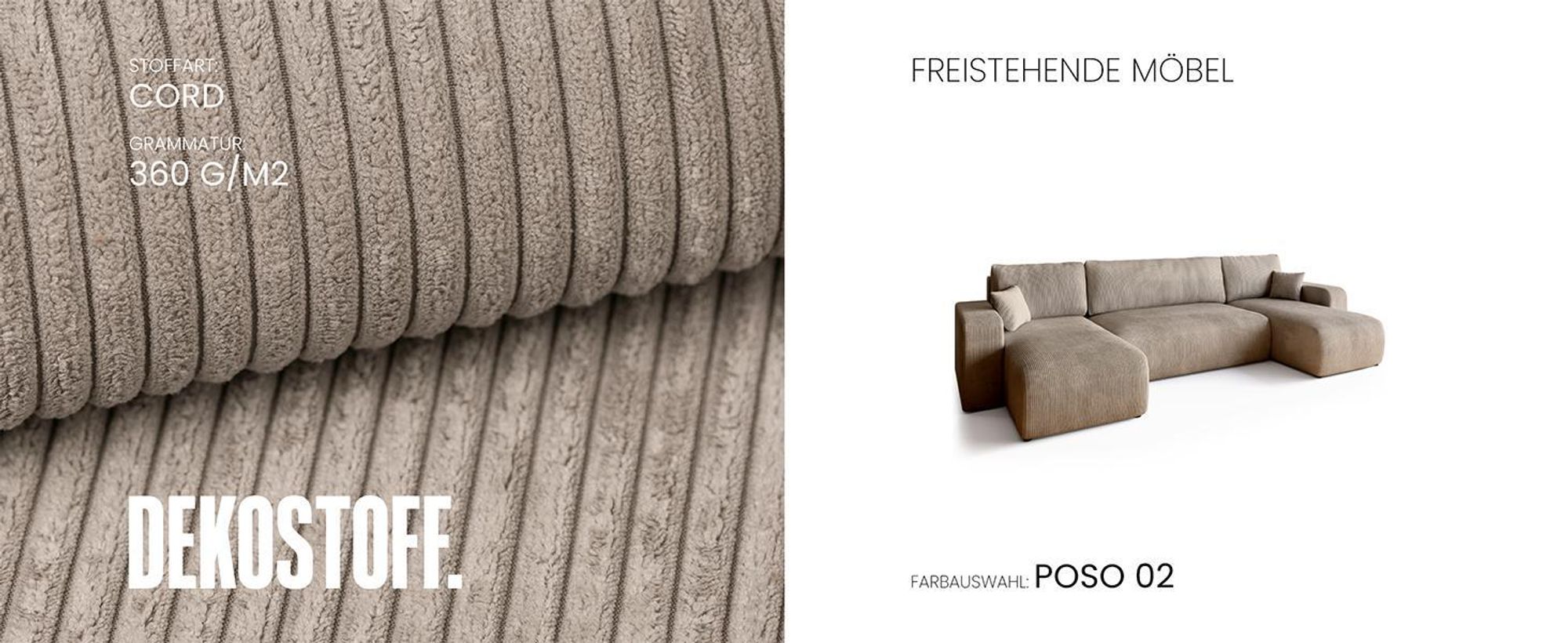 BroMARKT Ecksofa PUMI Schlaffunktion Bettkasten U-Form 125x268 cm Hellgrau