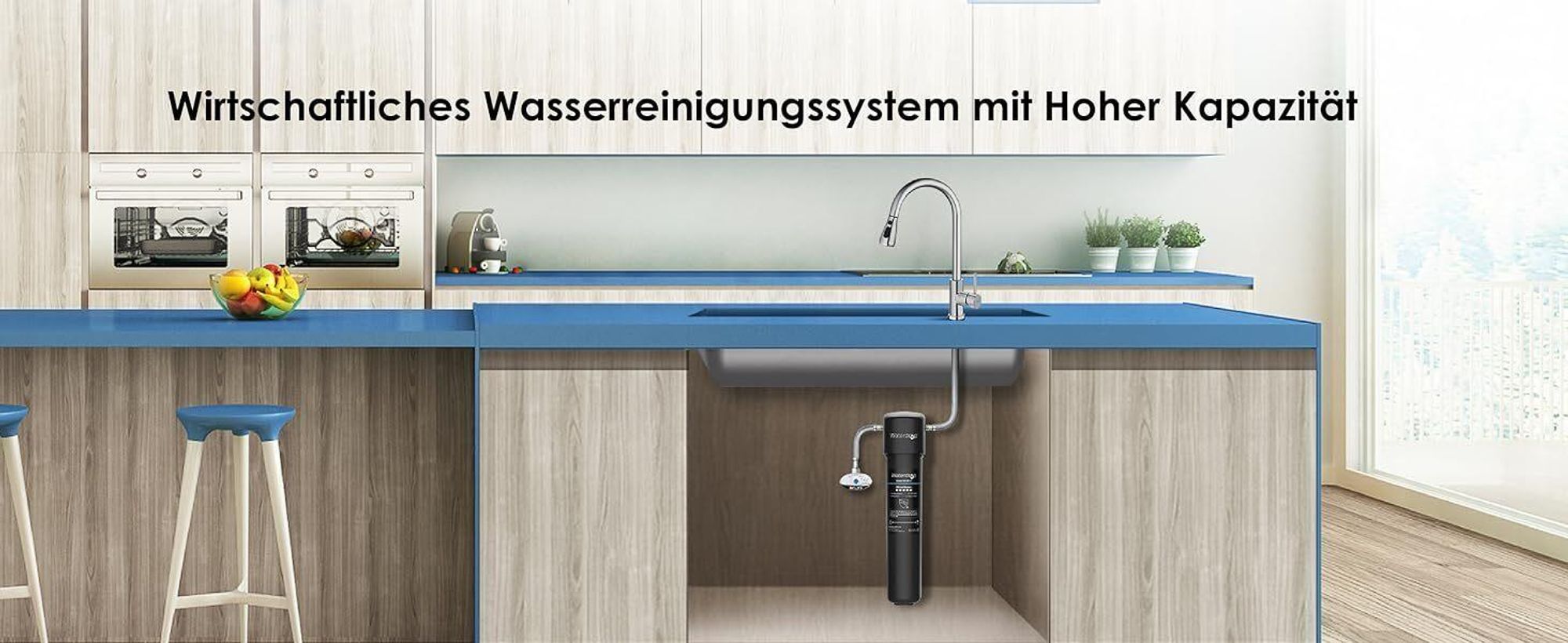 Waterdrop 15UA Untertisch-Wasserfiltersystem mit 1 WD-RF15 , 60.000 Liter, Hochleistungs-Wasserfilter, Trinkwasser, NSF/ANSI 42