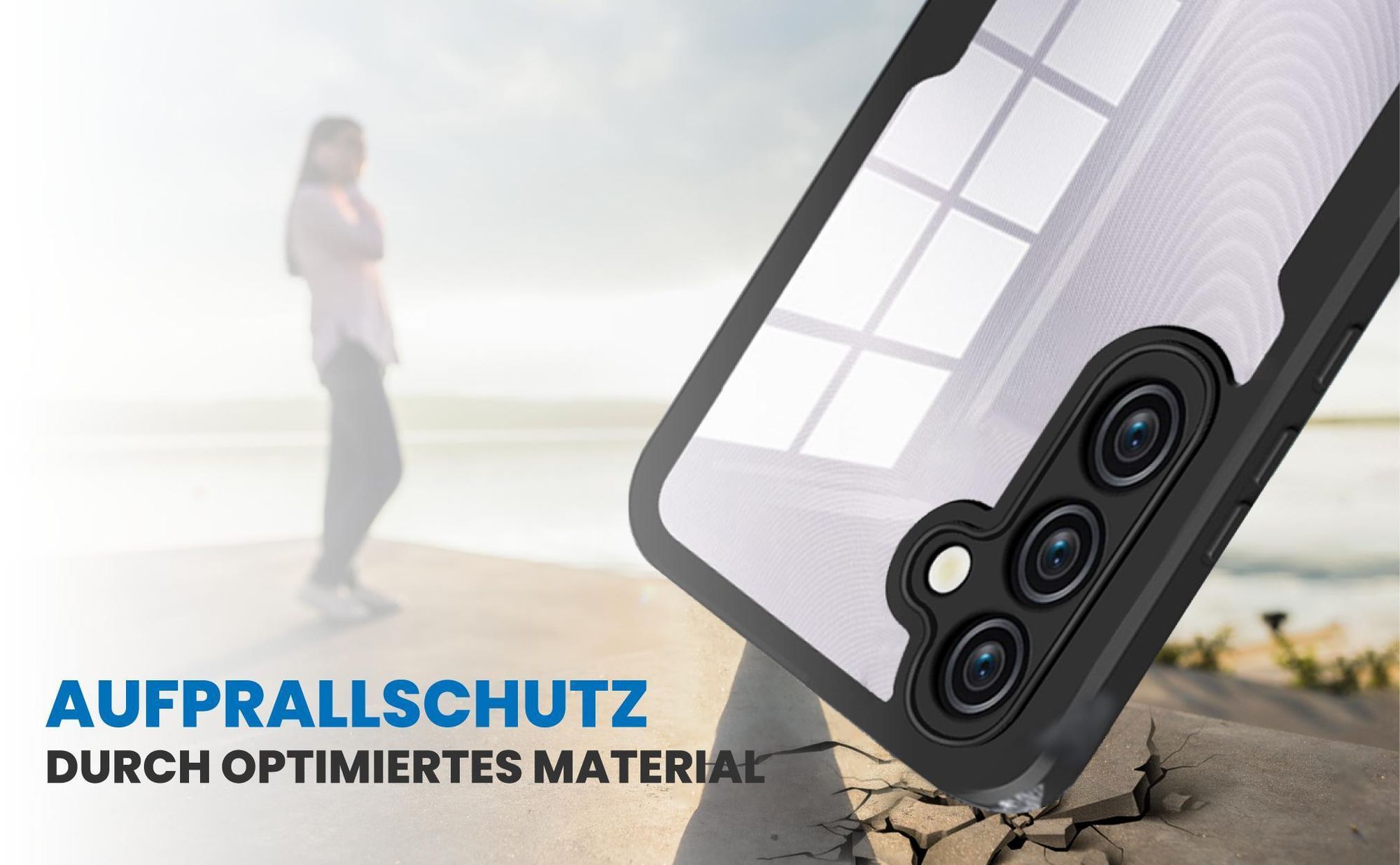 Schwarzes Front Back Cover für Samsung Galaxy A54 5G mit Aufprallschutz
