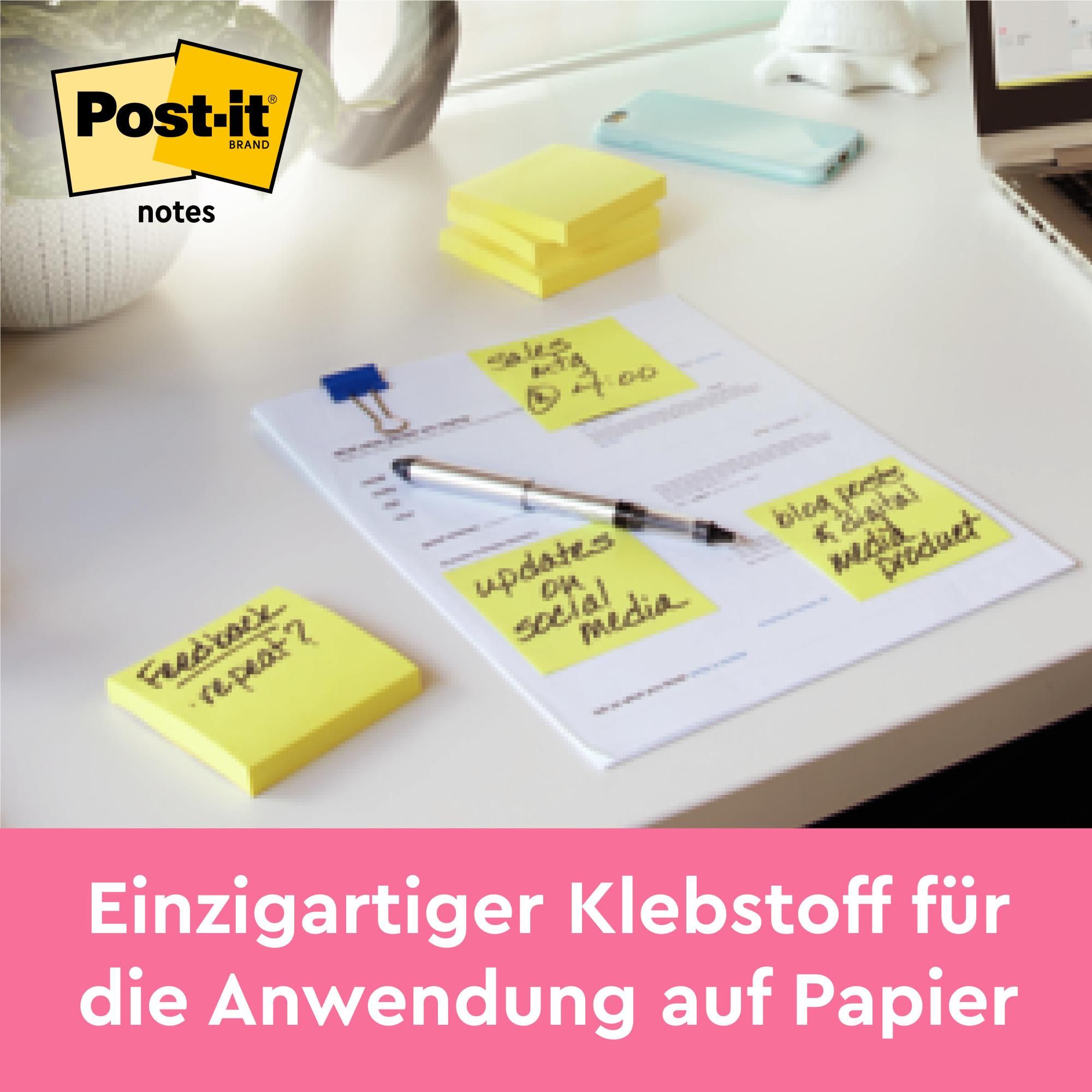 Post-it® Notes Haftnotizen selbstklebend, 12 Blöcke