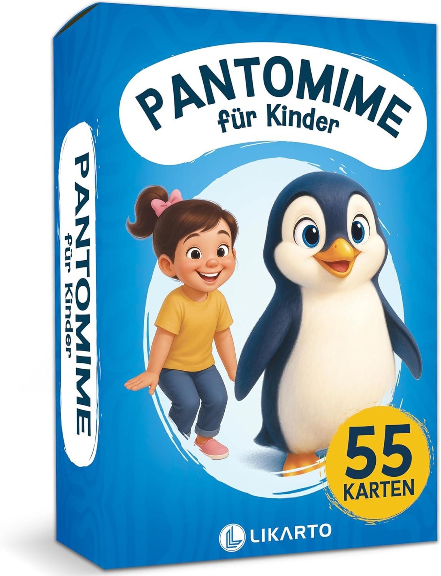 LIKARTO Pantomime Spiel für Kinder – 55 Karten, Familienratespiel ab 4 Jahren