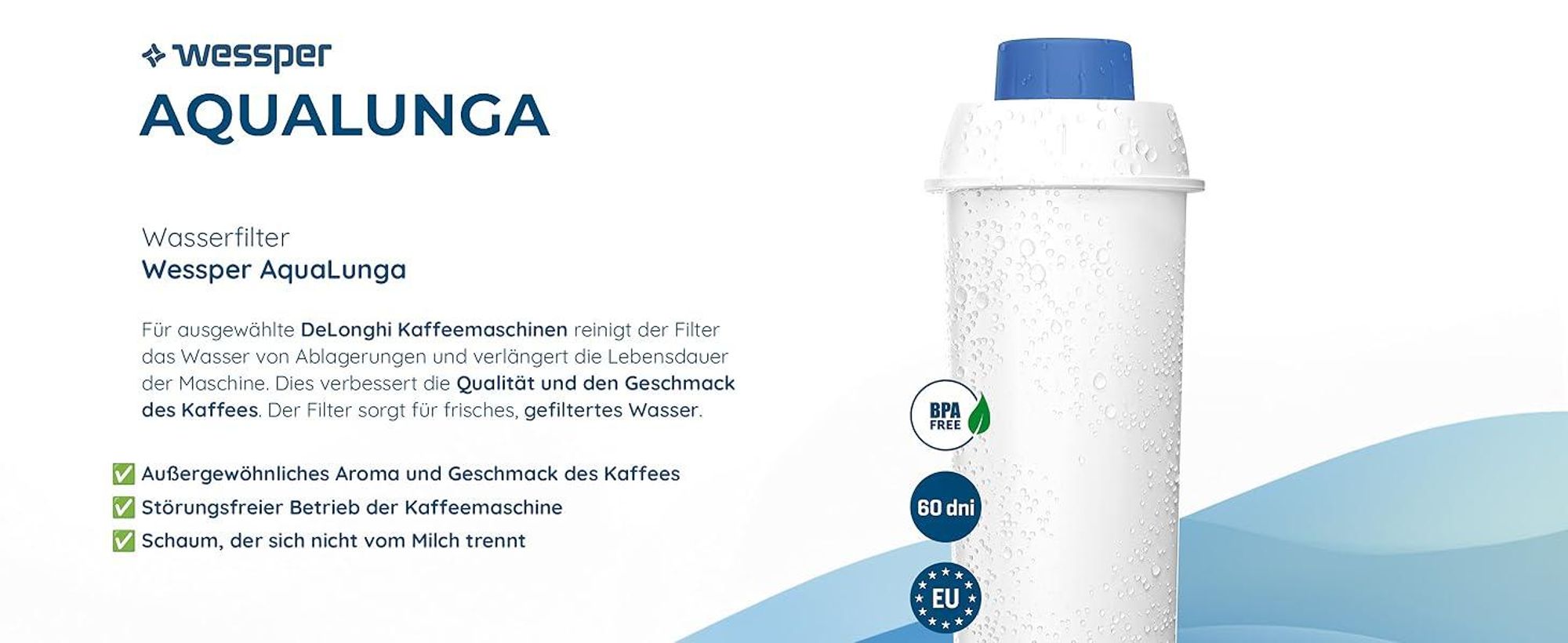 Wessper 10x Wasserfilter für DeLonghi Kaffeemaschinen – Ersatz für DLSC002 SER3017 5513292811