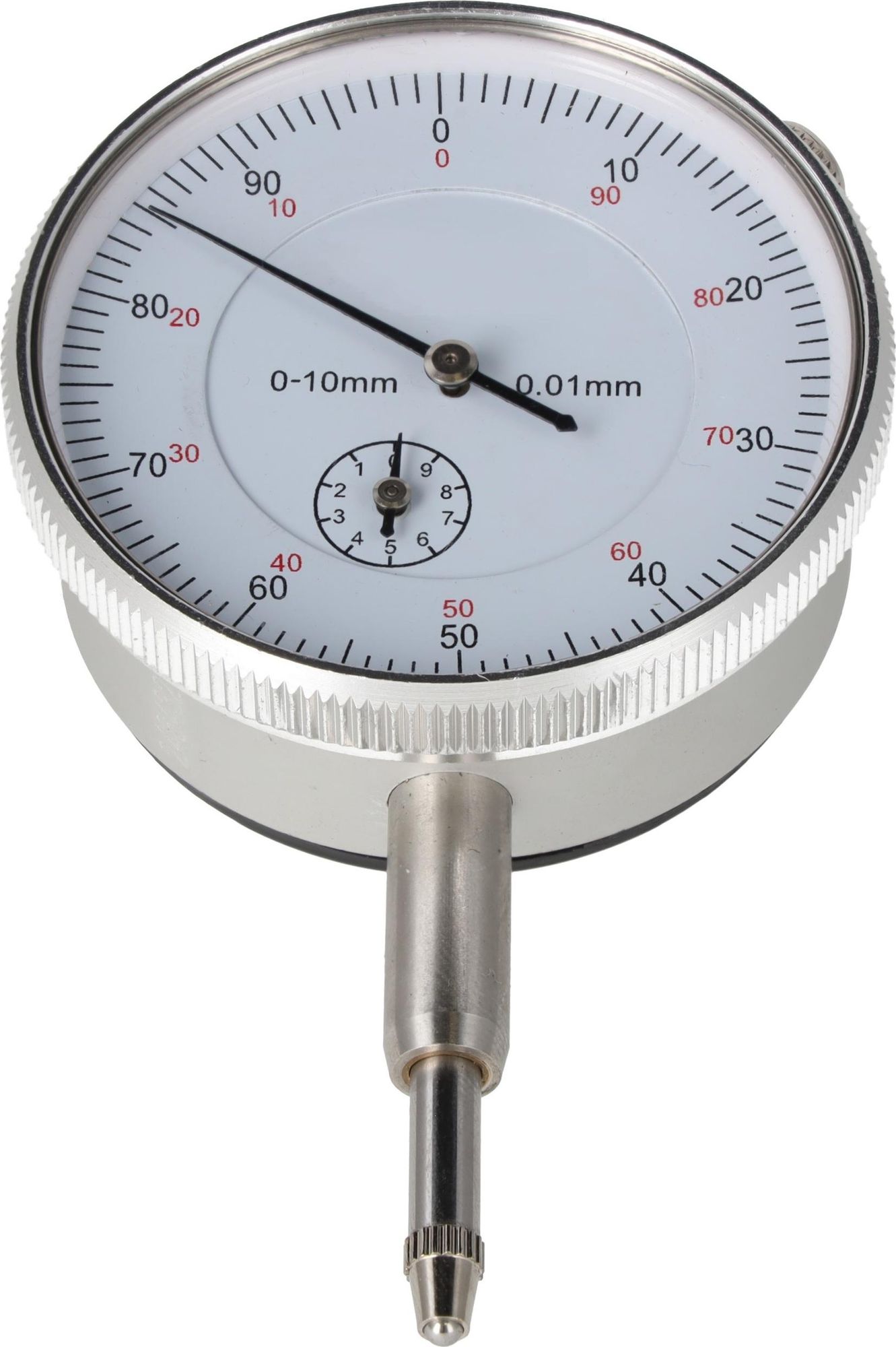 LUXTOM | Messuhr 0-10mm, Ablesung 0,01 mm, Ziffernblatt, Zeigerumdrehung 1 mm
