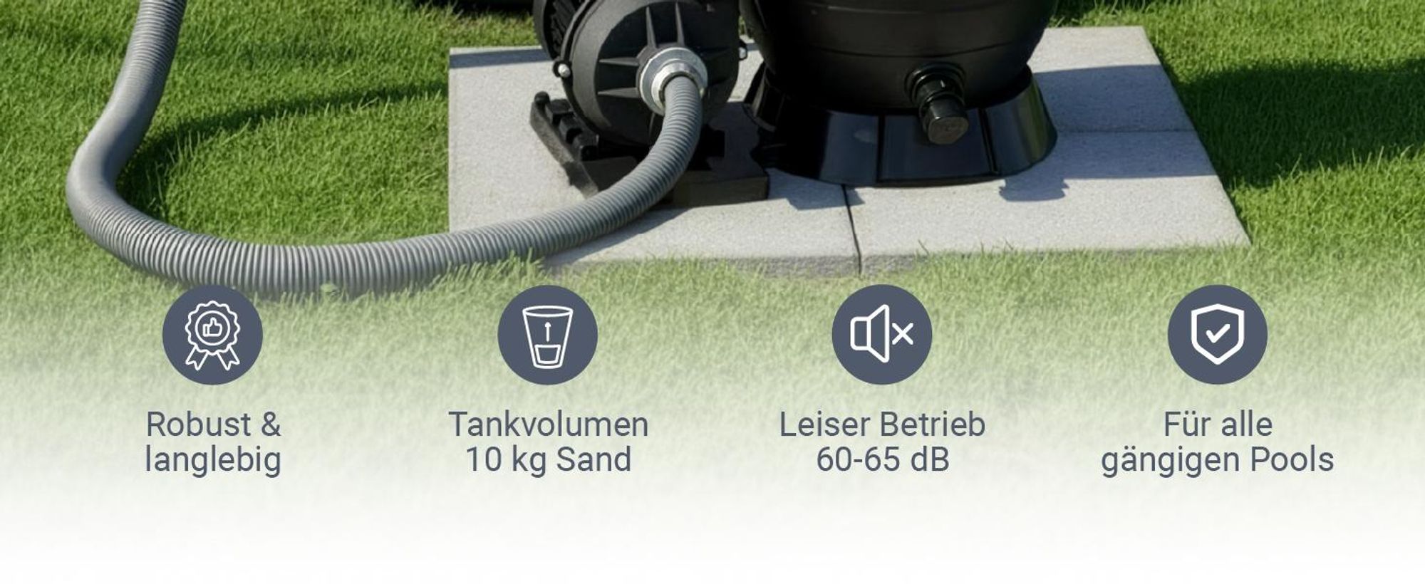 Juskys® Sandfilteranlage 250W - leistungsstarke Poolfilteranlage mit Zubehör