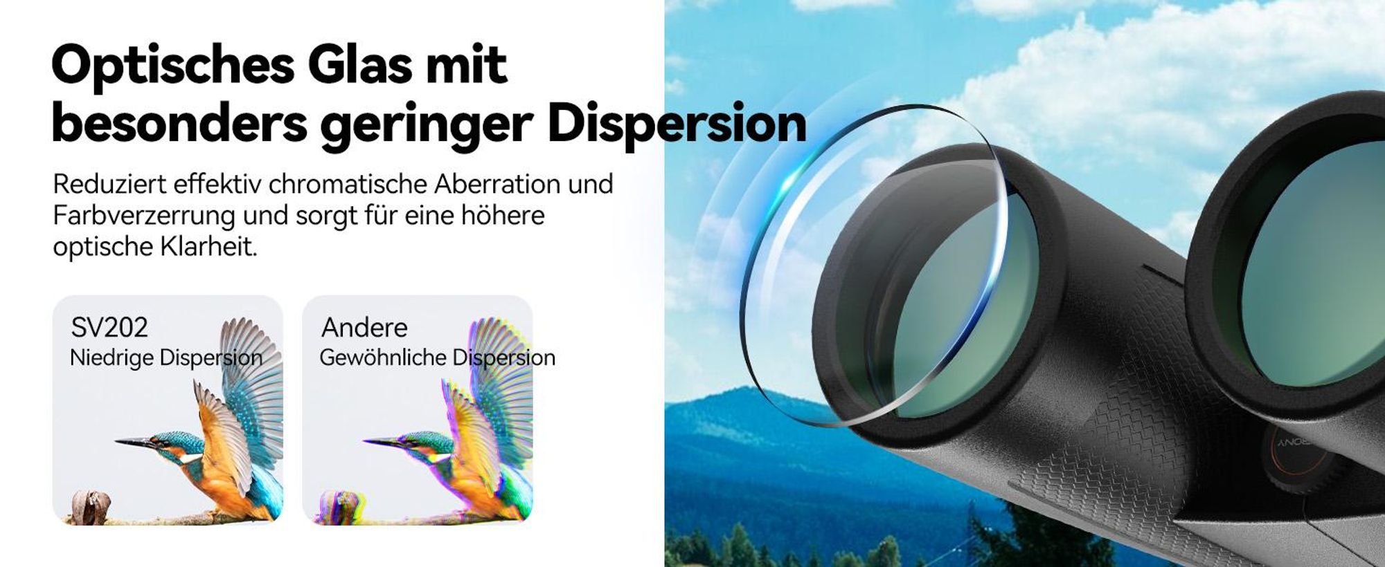 Svbony SV202 Upgraded 8x42 ED Fernglas, BAK4 Prisma, FMC, IPX7, Phasenkorrektur, Dielektrische Prismenbeschichtung, Weitwinkel, für Vogelbeobachtung
