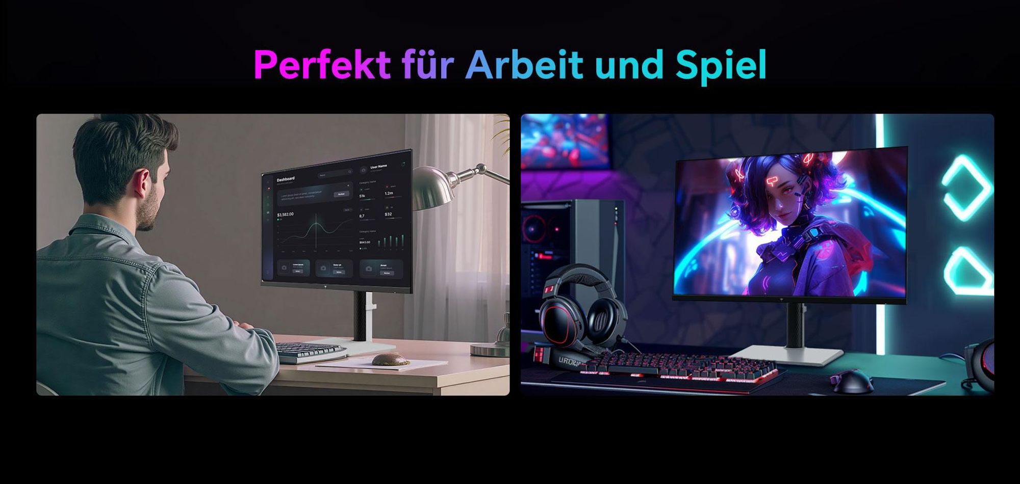 KTC H27T6 27 Zoll Gaming Monitor, QHD 210Hz Fast IPS, 1ms GTG, HDR400, FreeSync/G-Sync, höhenverstellbar