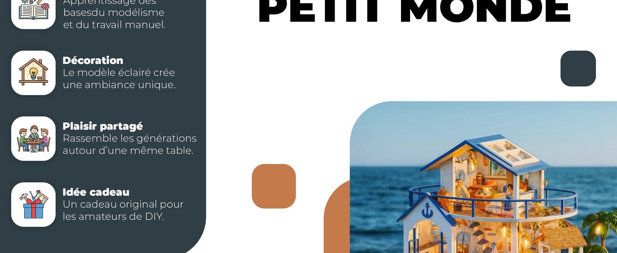Maison Miniature, Habarri, Maison de Poupées, DIY, Maison en Bois, Cadeau pour Enfants
