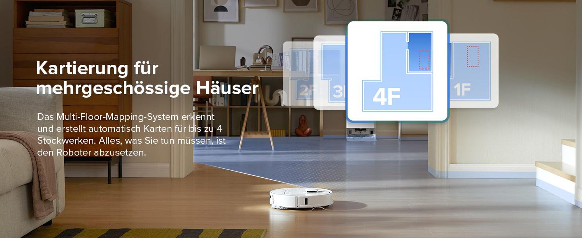 Roborock QV 35A Staubsauger Roboter 8.000pa(Upgrade von Qrevo/Qrevo Plus),Anti-Verfilzungs-Seitenbürste, PreciSense LiDAR, All-in-One Dock, Weiß