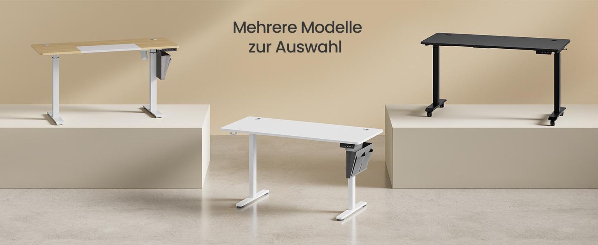 SONGMICS Höhenverstellbarer Schreibtisch elektrisch 140cm 4 Höhen weiß