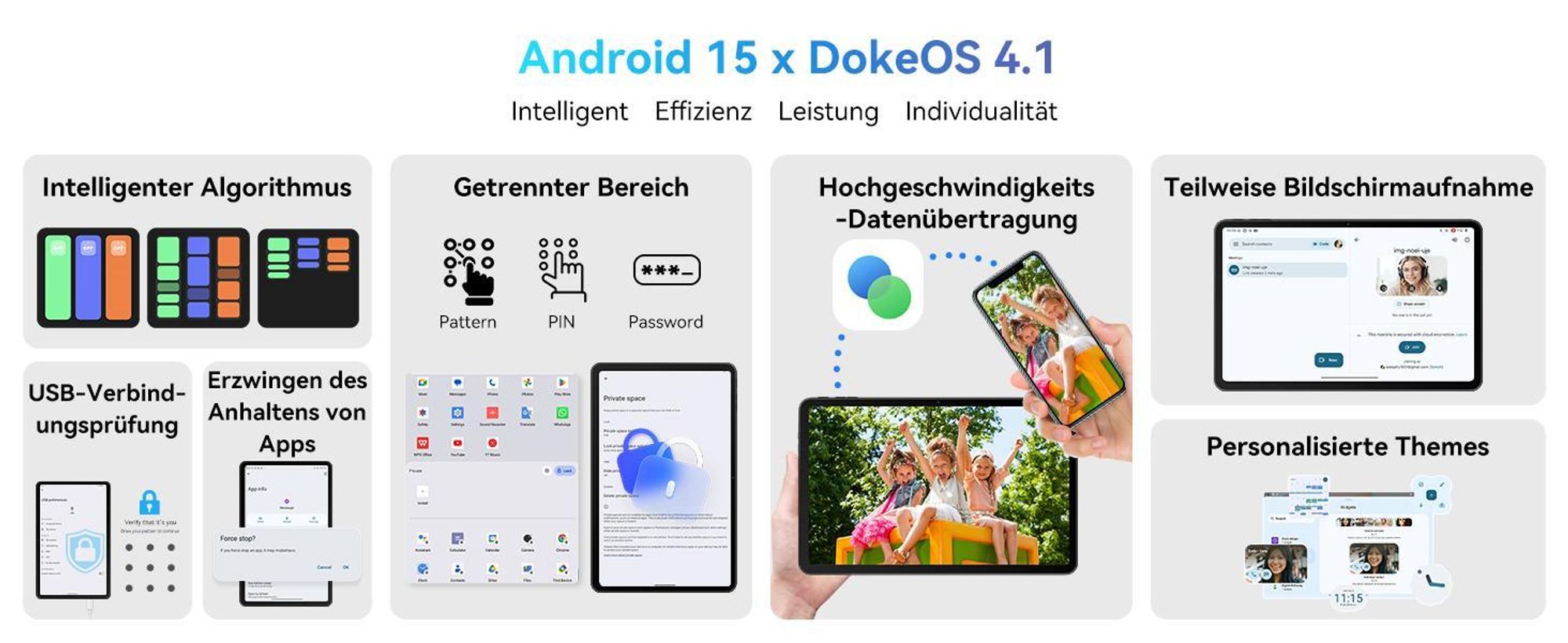 Blackview Tablet  Mega2wifi, 12 Zoll, 2K, FHD, 36(12+24)GB+256GB-Grey, Android 15,  incl. Tablet-Stift, Schutzhülle, 2000*1200, 9000mAh, Gemini AI
