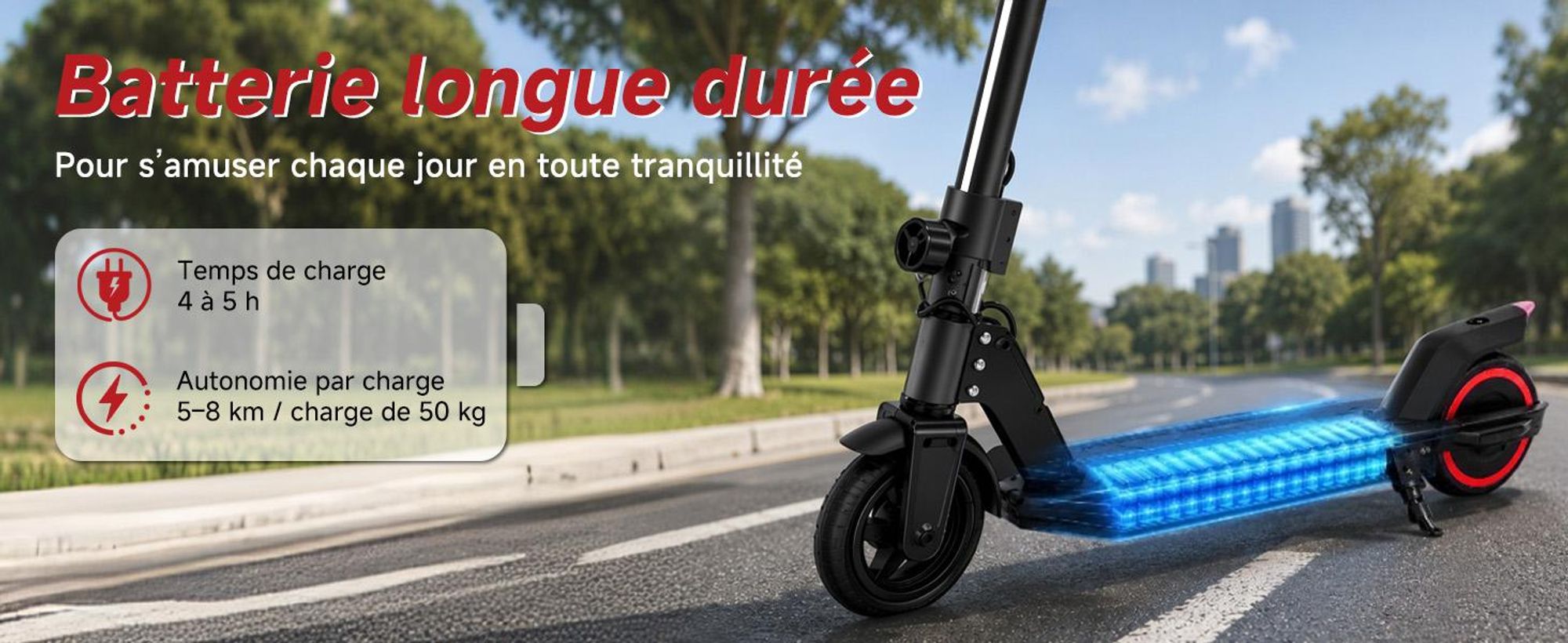 Trottinette électrique enfant 150W, E-Scooter enfant 16 km/h avec écran LED, lumières RGB, phare avant, double frein, pliable, pneus pleins 6,3 pouces