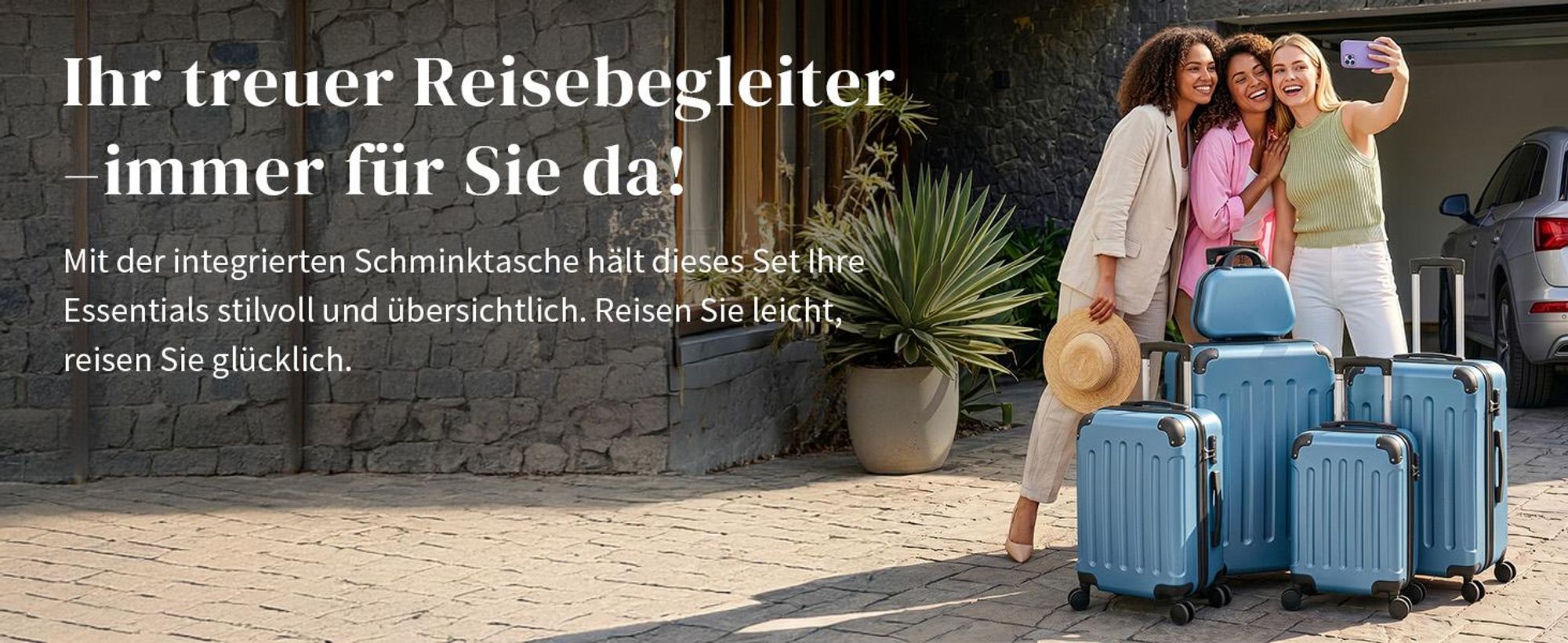 FCH 5tlg. ABS Hartschalen Kofferset 12/16/20/24/28 Zoll, Trolley mit 4 Rollen und Tragegriff, Eckschutz, Teleskopgriff, Marineblau
