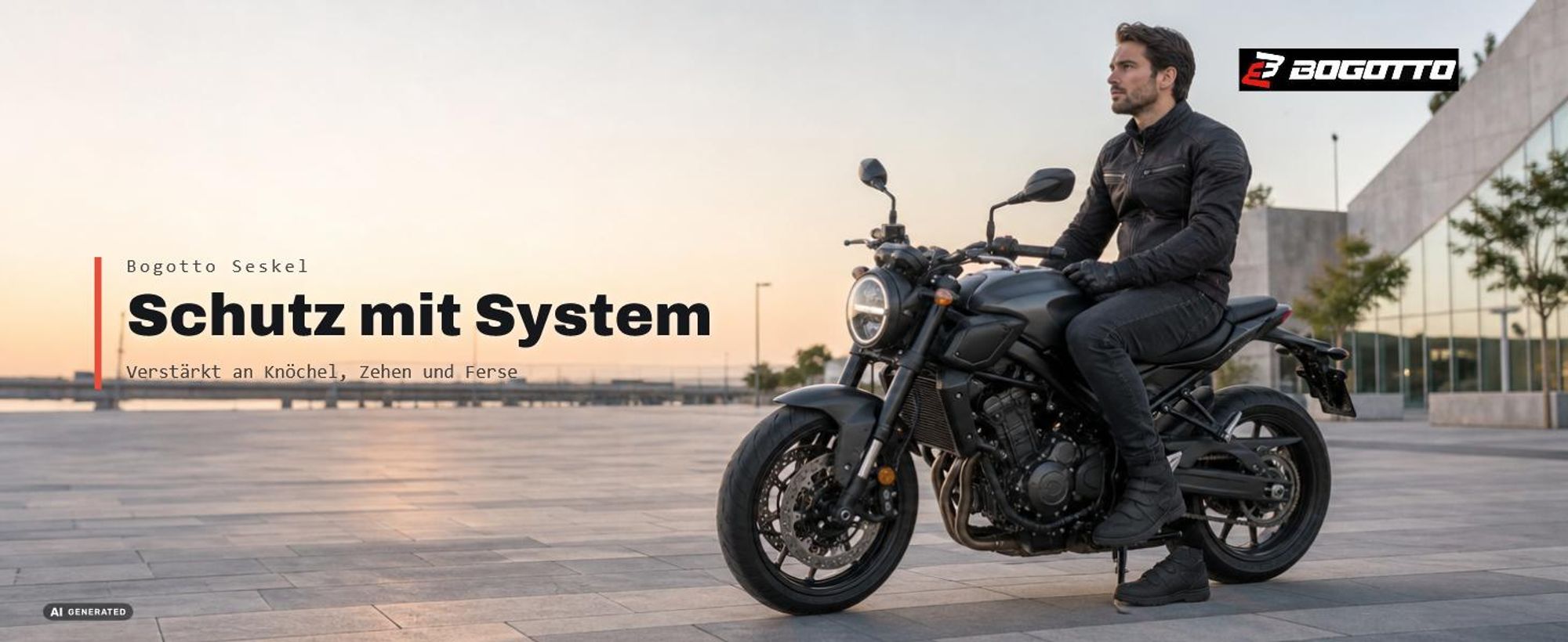 Bogotto Seskel Motorrad Stiefel, schwarz, 41