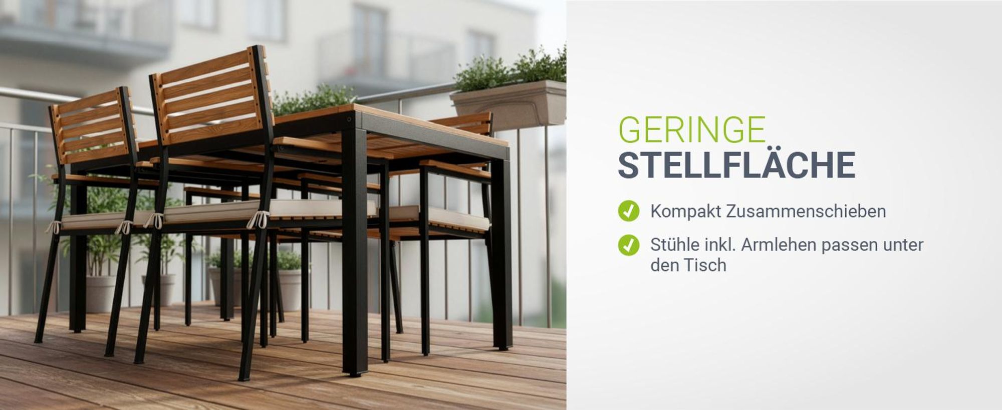 Juskys Akazienholz Gartengarnitur Rhodos - Tisch, 4 Stühle & Auflagen - Gartenmöbel Holz
