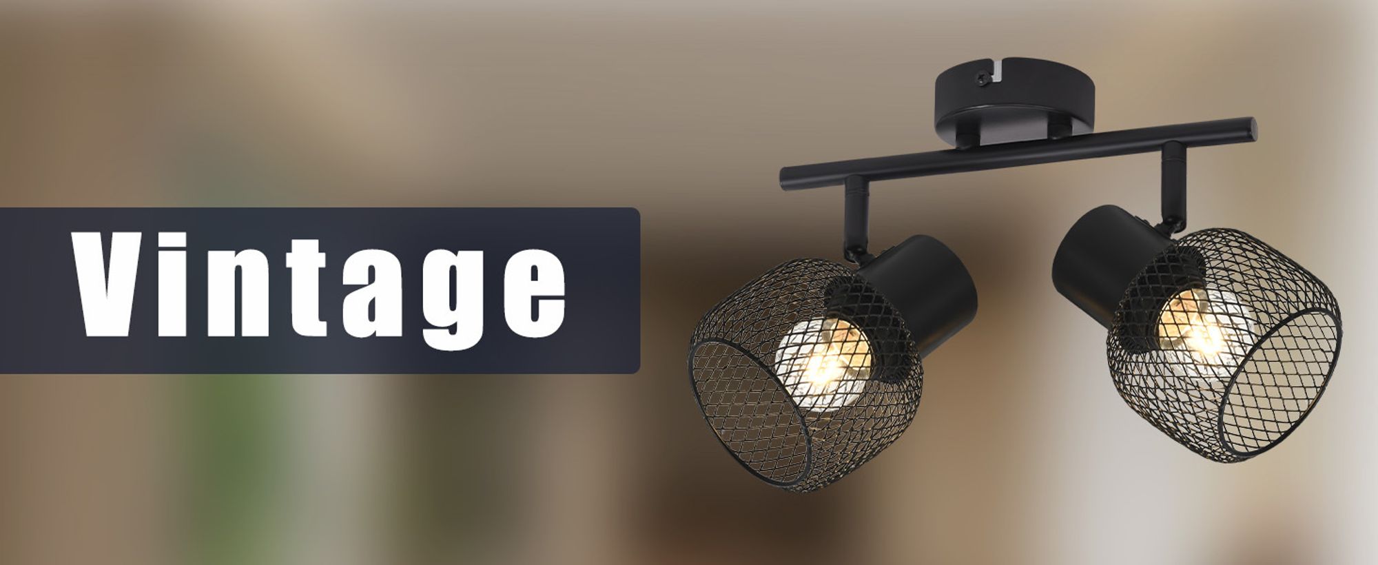 ZMH Deckenleuchte Schwarz Metall 2 Flammig Vintage E27 Deckenstrahler  Deckenlampe  Drehbar 330° Strahler Innen für Flur Wohnzimmer Schlafzimmer Küche