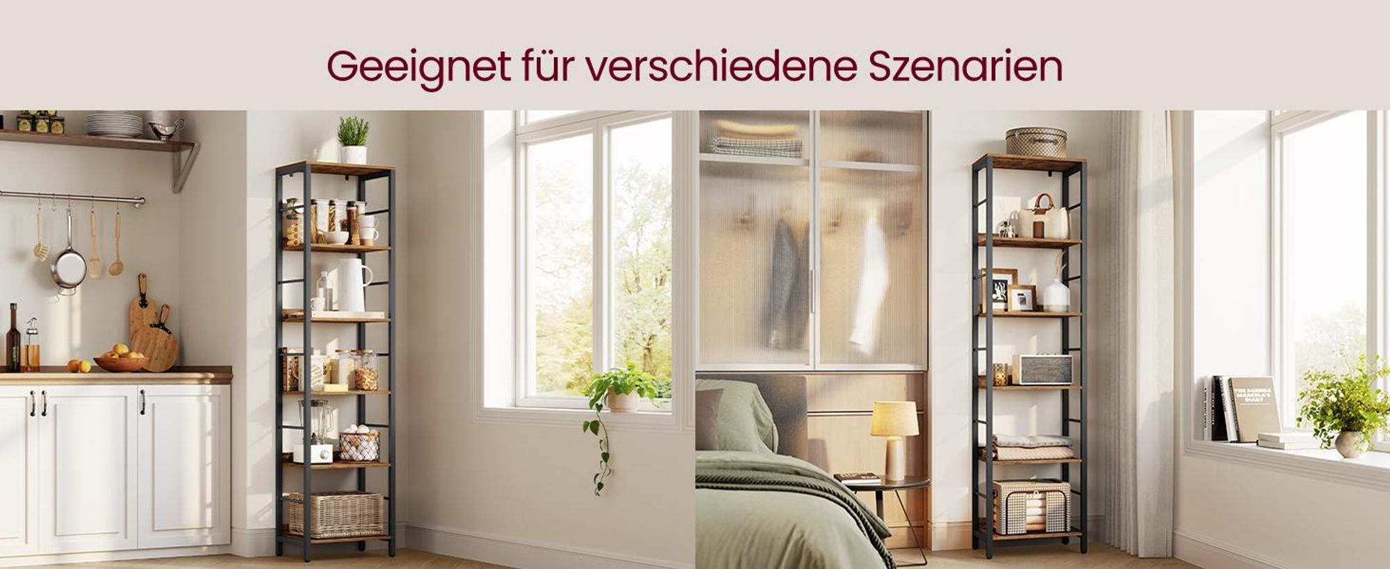 VASAGLE Bücherregal 6 Ebenen, Regal, Aufbewahrungsregal, 30 x 40 x 178 cm, mit Rückplatten, für Wohnzimmer, Arbeitszimmer, Homeoffice