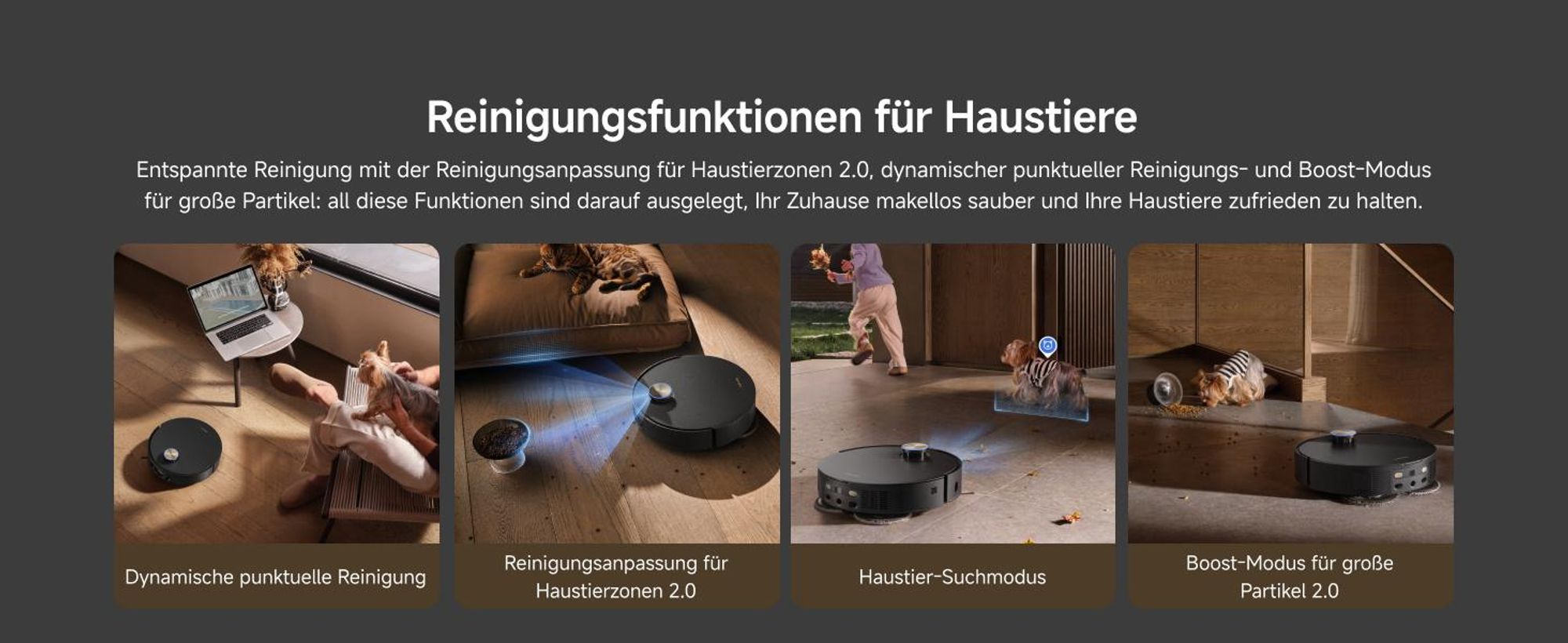 DREAME X50 Master Staubsaugerroboter mit 24,9cm Basisstation, automatisches Nachfüllen und Entleeren, Nachlaufsystem, AI Hindernisvermeidung, 20000 Pa