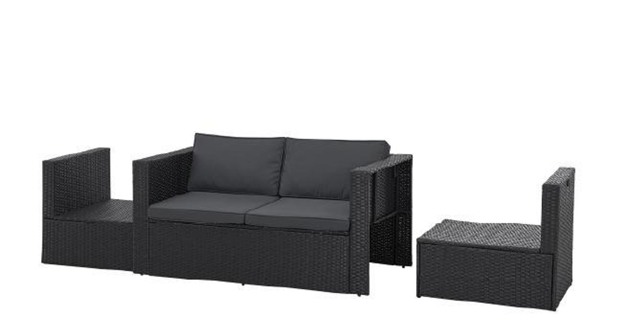Juskys Polyrattan Gartenmöbel Set Salou inkl. Abdeckung - Lounge für 6 Personen, wetterfest - Schwarz