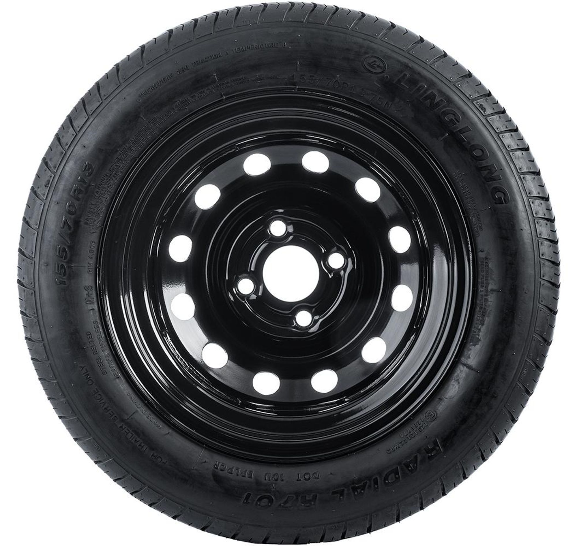 UNITRAILER Komplettrad 155/70 R13 75N schwarz für leichte PKW-Anhänger