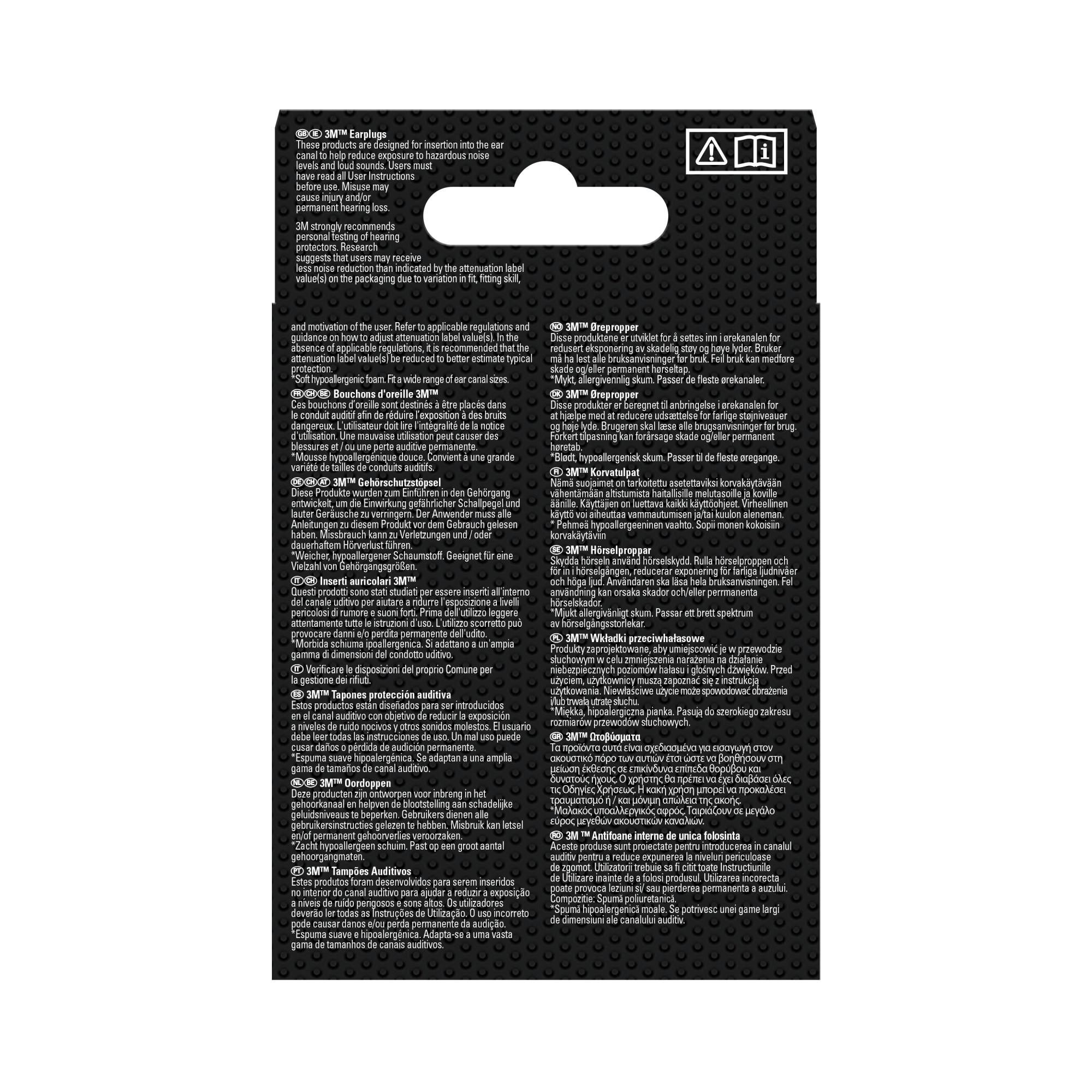 3M™ Gehörschutzstöpsel - Weichschaum - SNR-Wert 35 dB - Orange - 30 Paar / 60 Stück