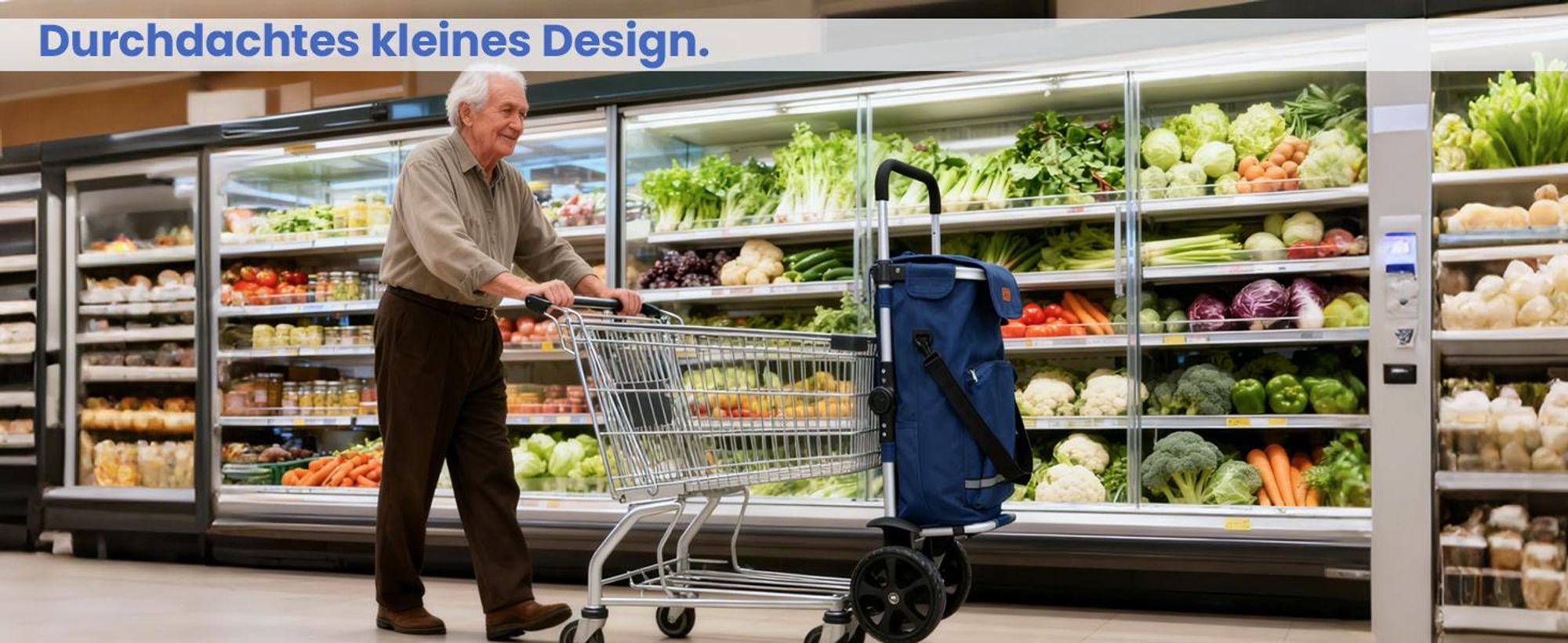 Sekey 3in1 Einkaufstrolley Klappbar Einkaufswagen mit Kühlfach, Spanngurt und höhenverstellbarem Griff, Grün