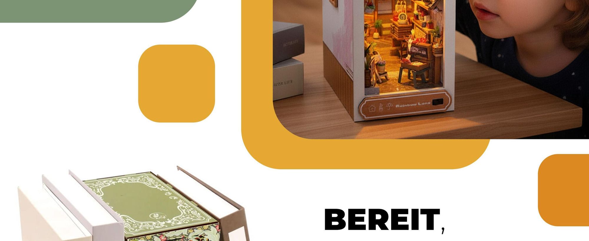 Habarri, DIY, DIY book nook, 3d puzzle, puzzle 3d, Buch Ecke Kit, Miniatur Haus Kit